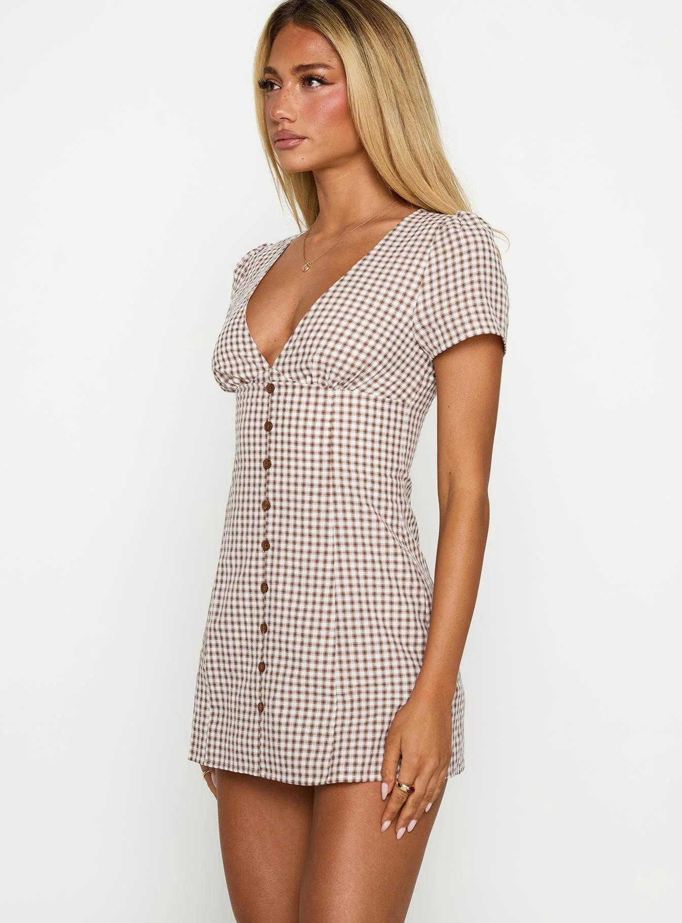 Loveliness Playsuit Brown Check