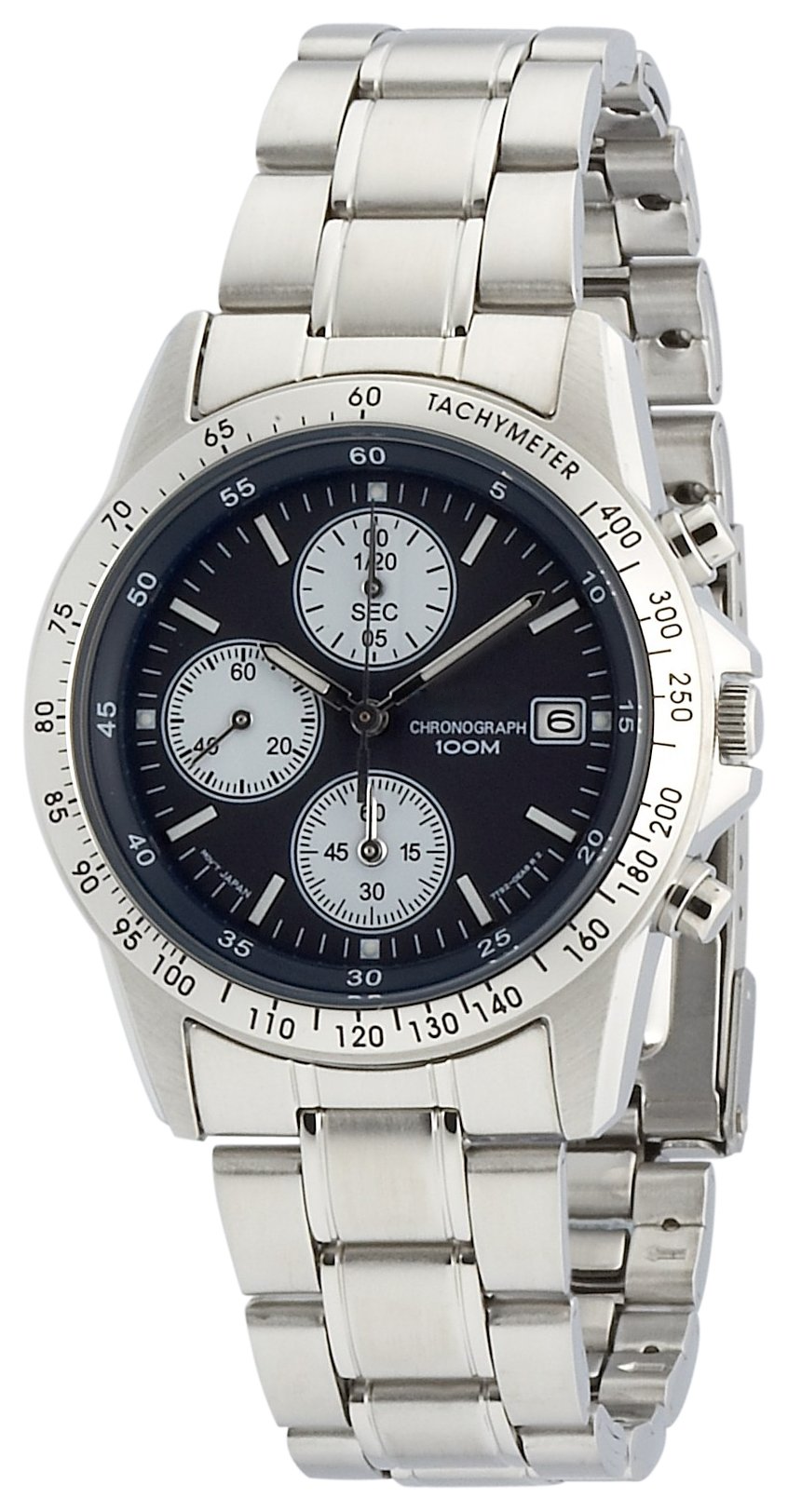 100M Chronograph Watch with Tachymeter & Panda Dial