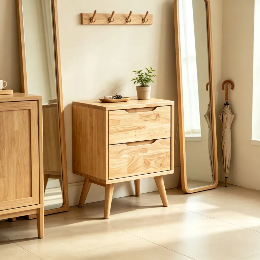 Why Solid Wood Two-Drawer Nightstands Are Ideal for Modern Apartments？