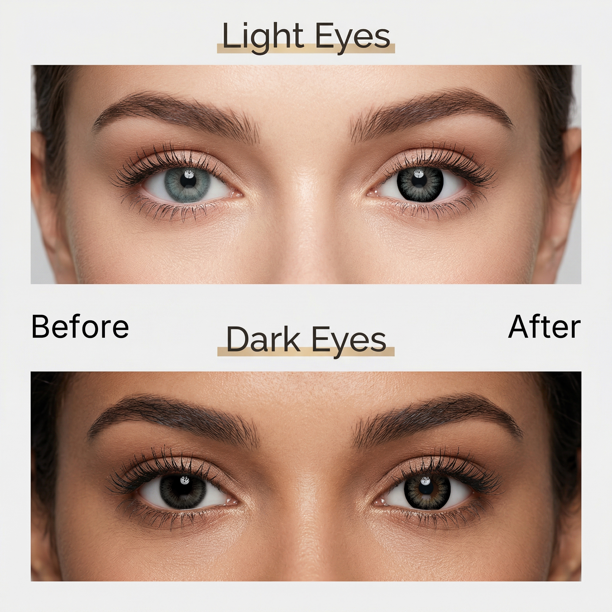BONVIRO Graphite Grey Colored Contact Lenses – Defined High-Contrast Grey Contacts for Dark Eyes | 6 Months Wear