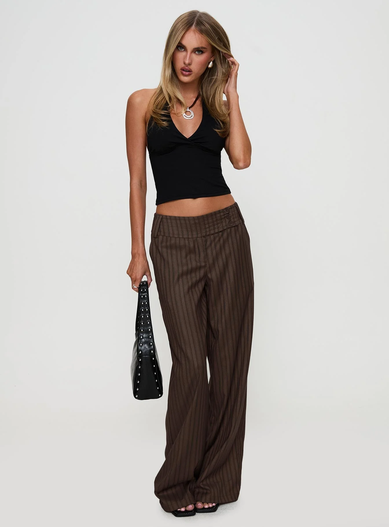Cedars Low Rise Pant Brown Stripe