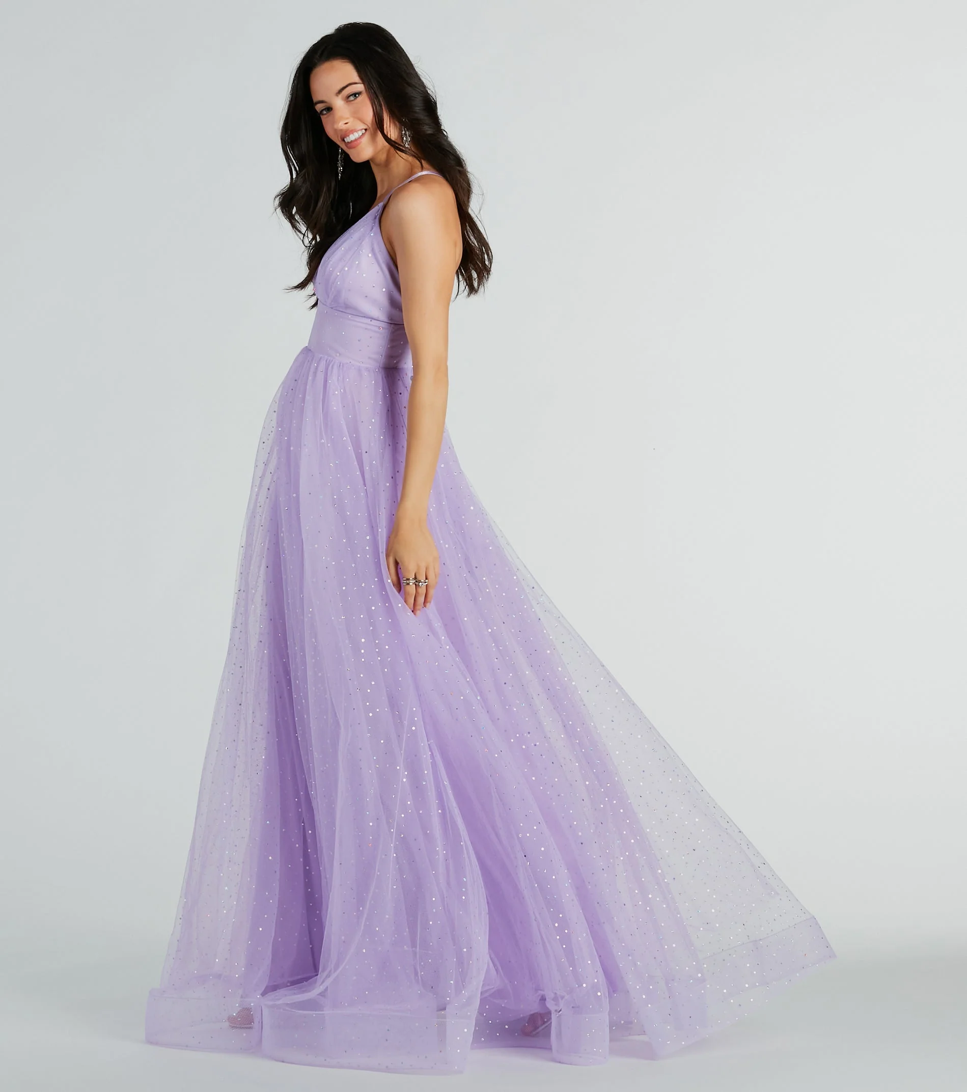 Vanessa V-Neck Tulle Gown