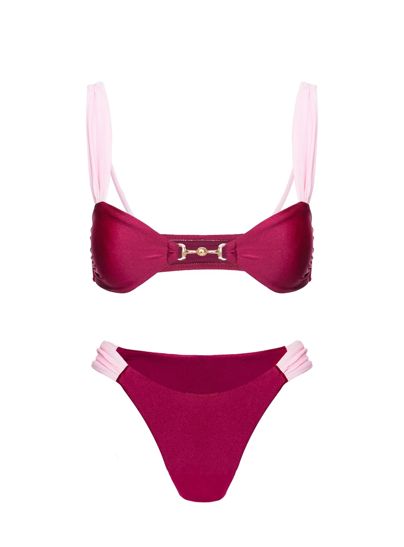 Siamese Bikini Top Red / Pink