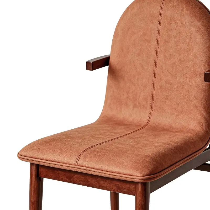 Solid wood leather dining chair