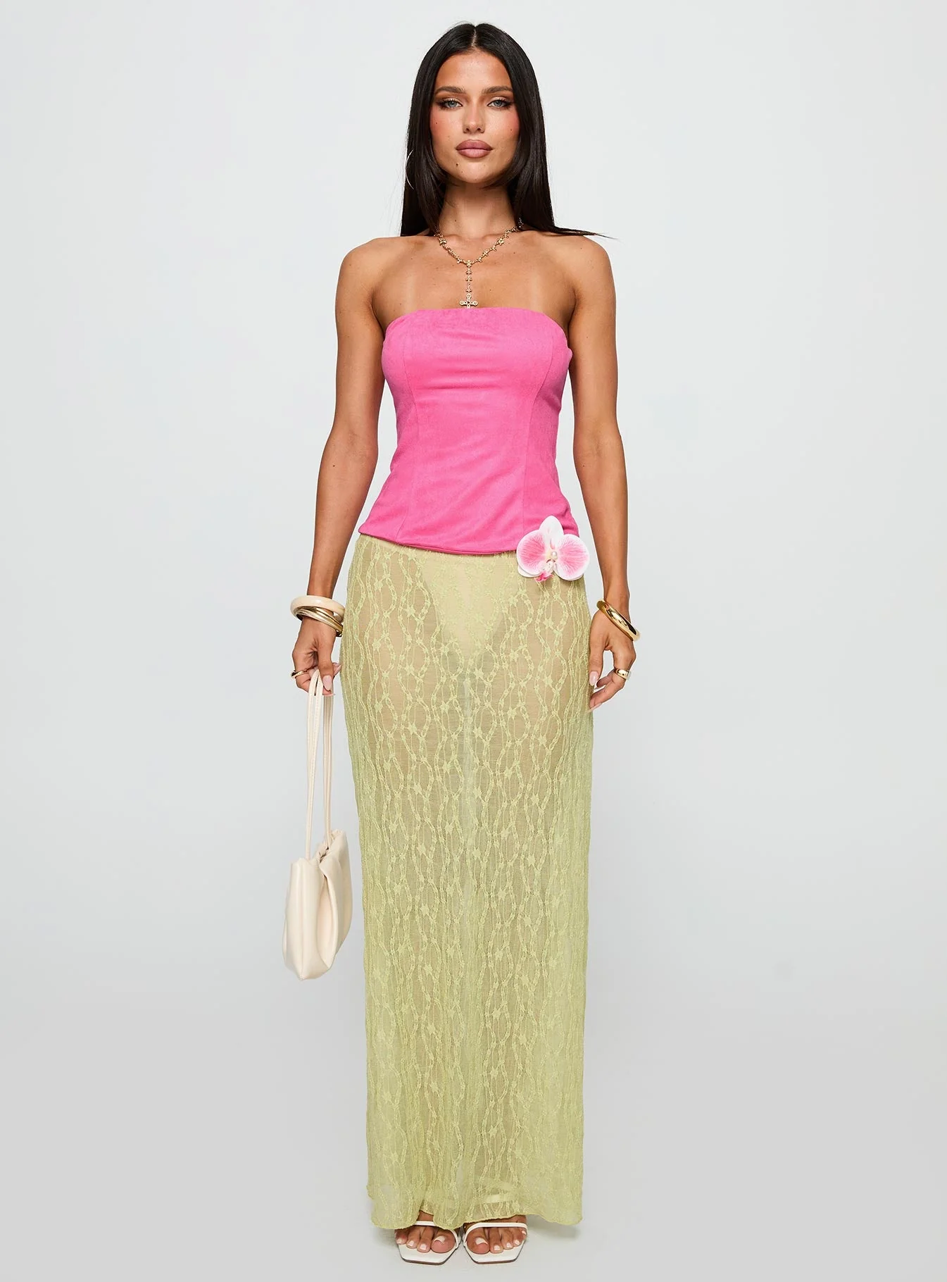 Plotline Strapless Top Pink