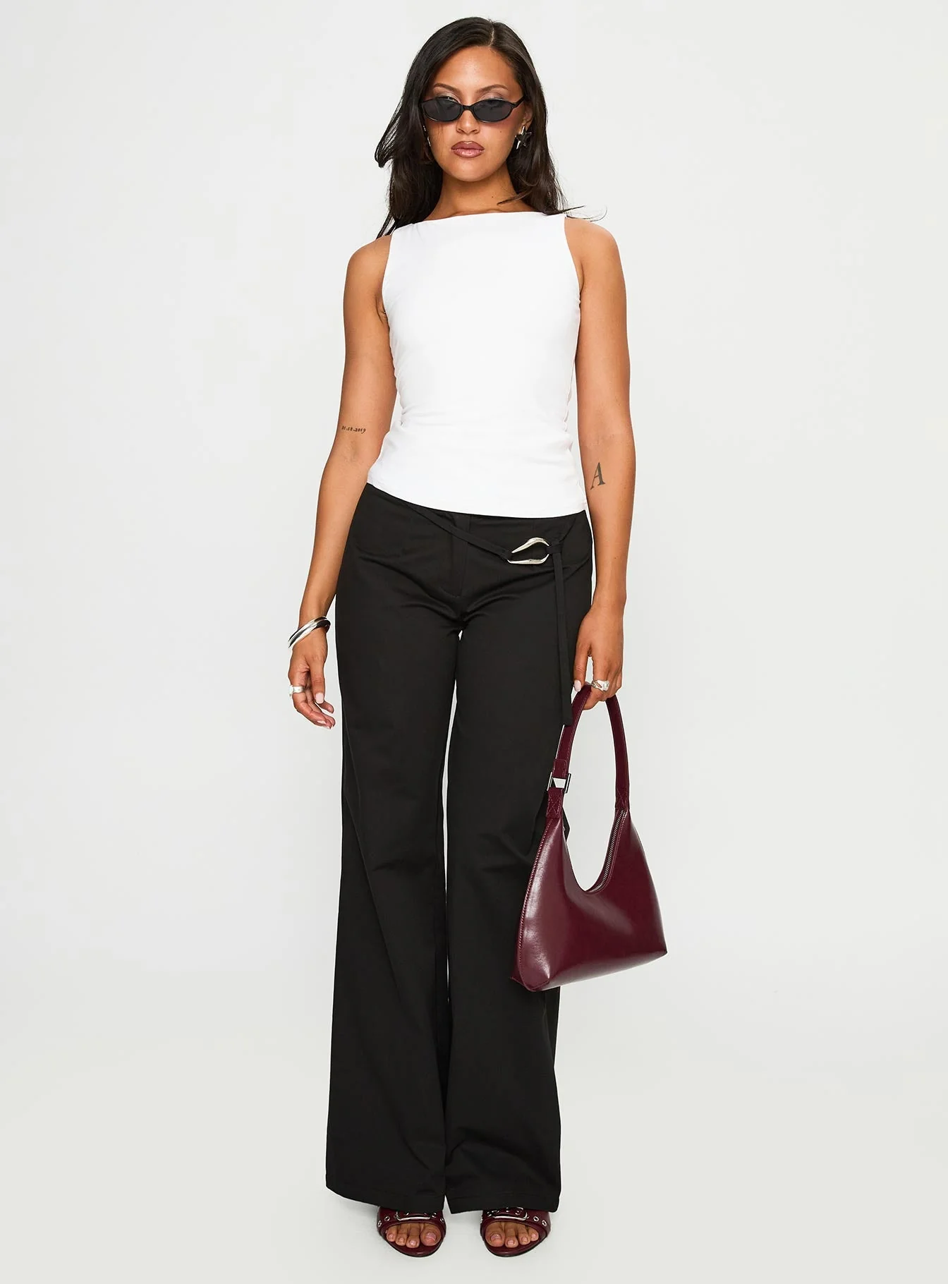 Lose Your Number High Neck Top White