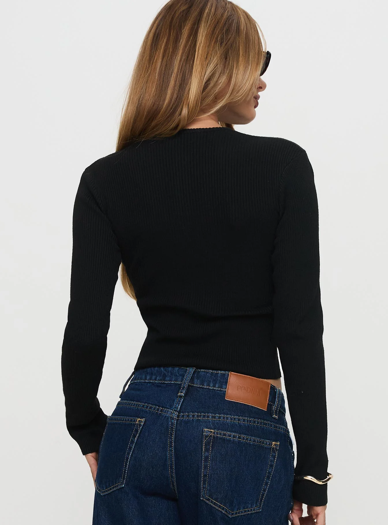 Suzu Long Sleeve Knit Top Black