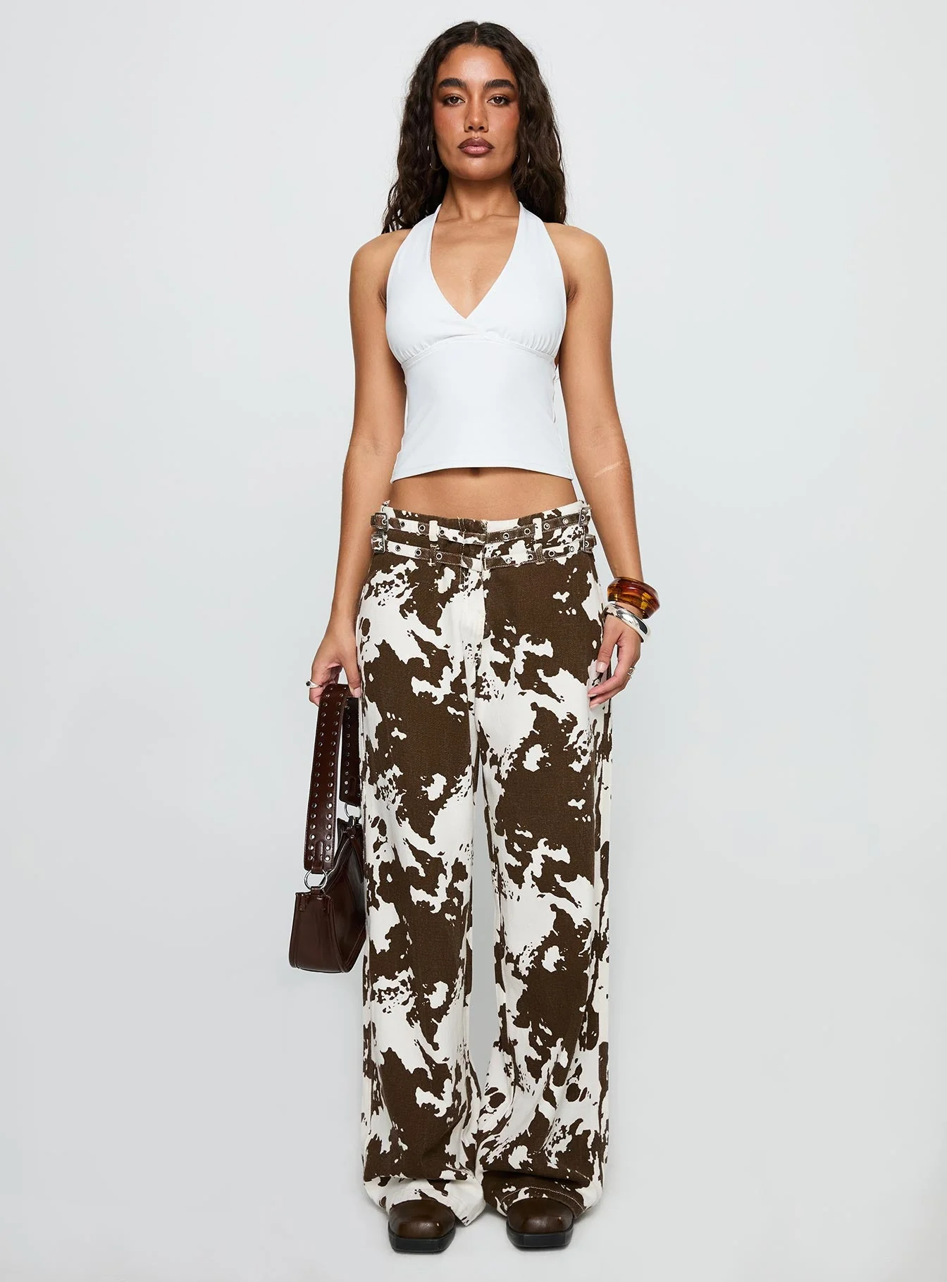 Baccarat Belted Pant Cow Print
