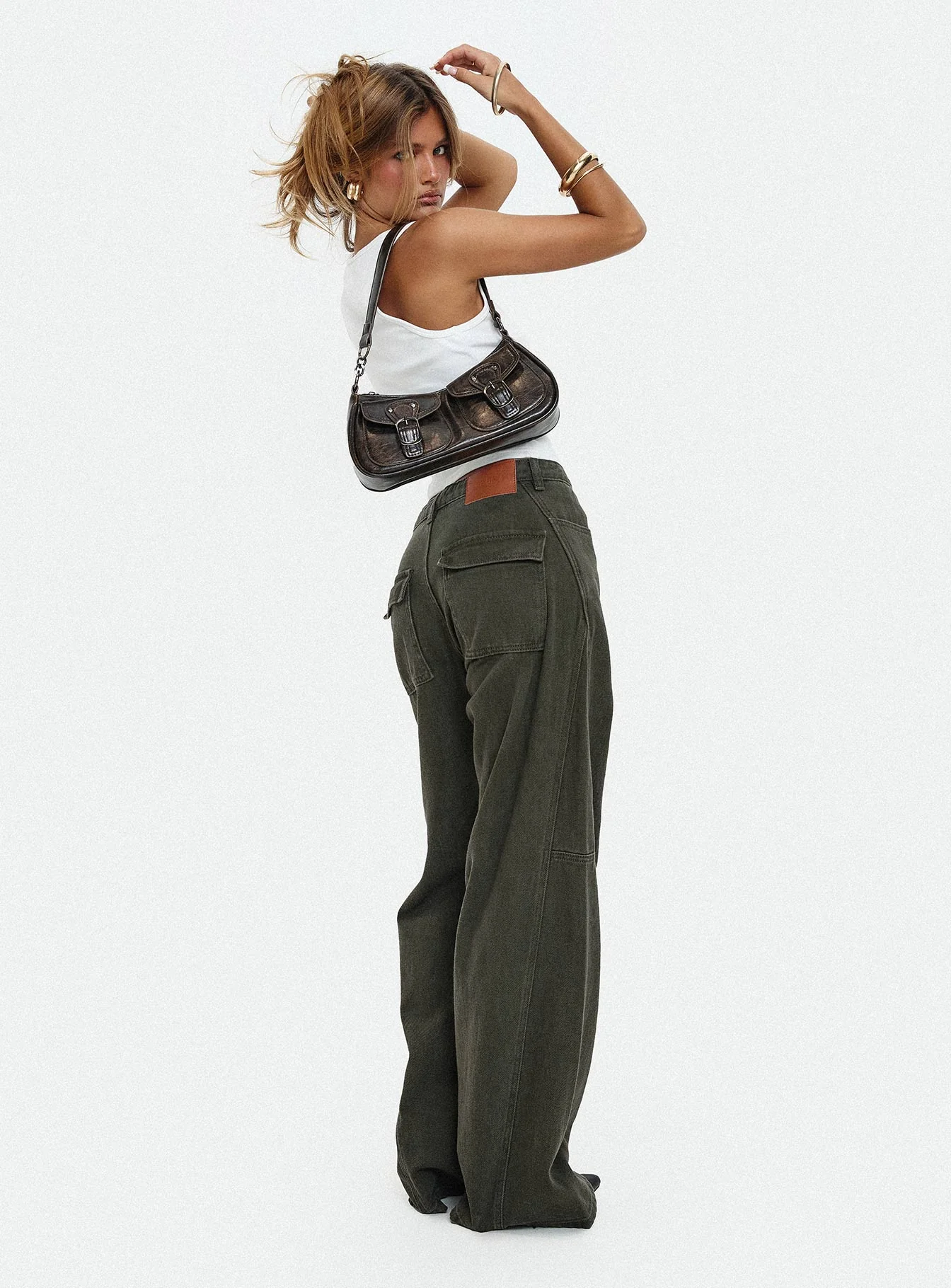 Bruiser Tie Waist Jeans Green Petite