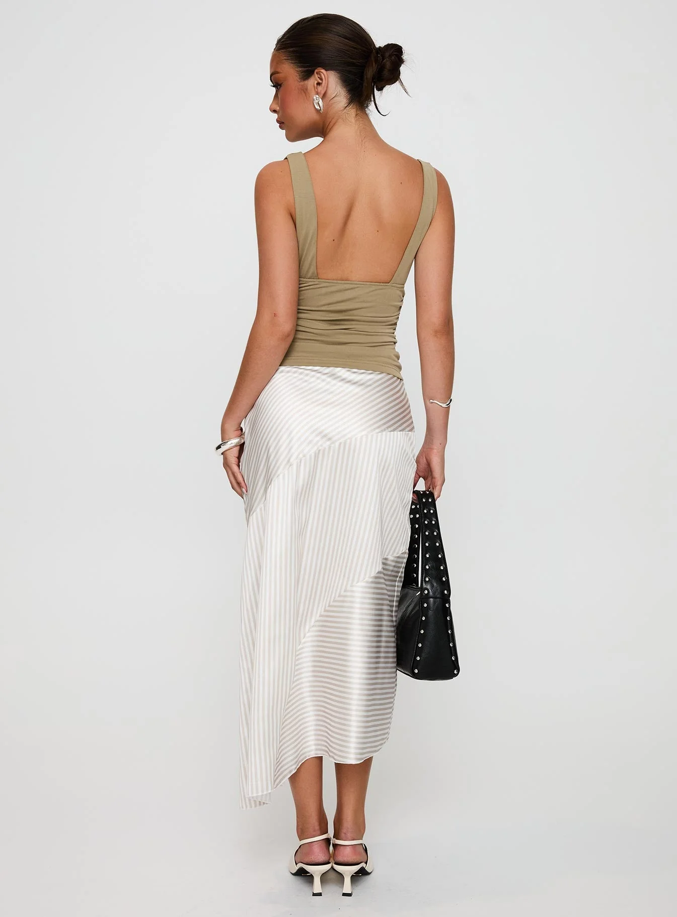 Priscella Asymmetrical Midi Skirt Multi