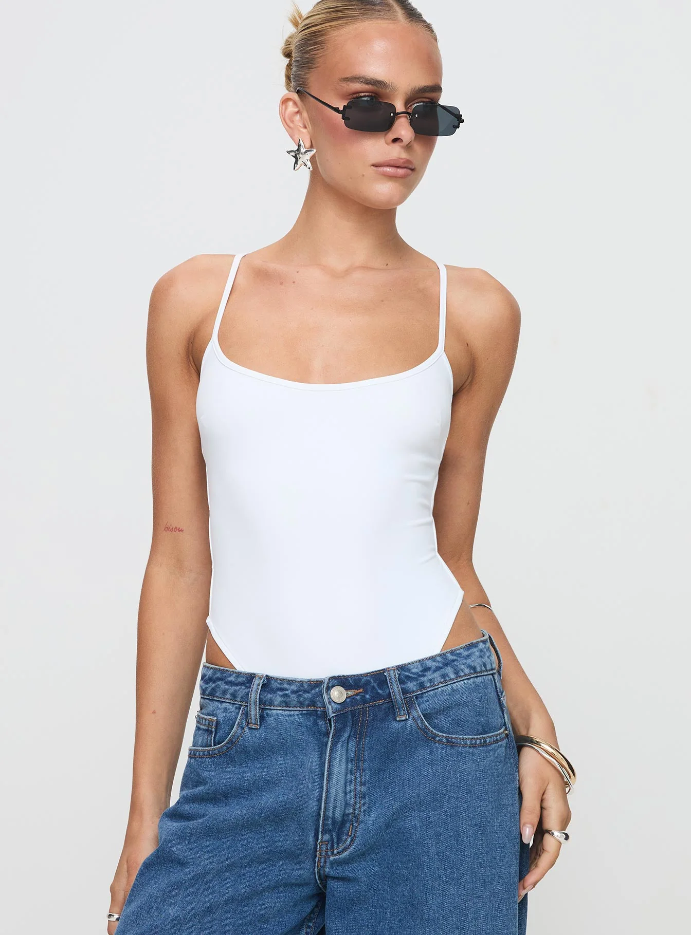 All Tied Up Bodysuit White Tall