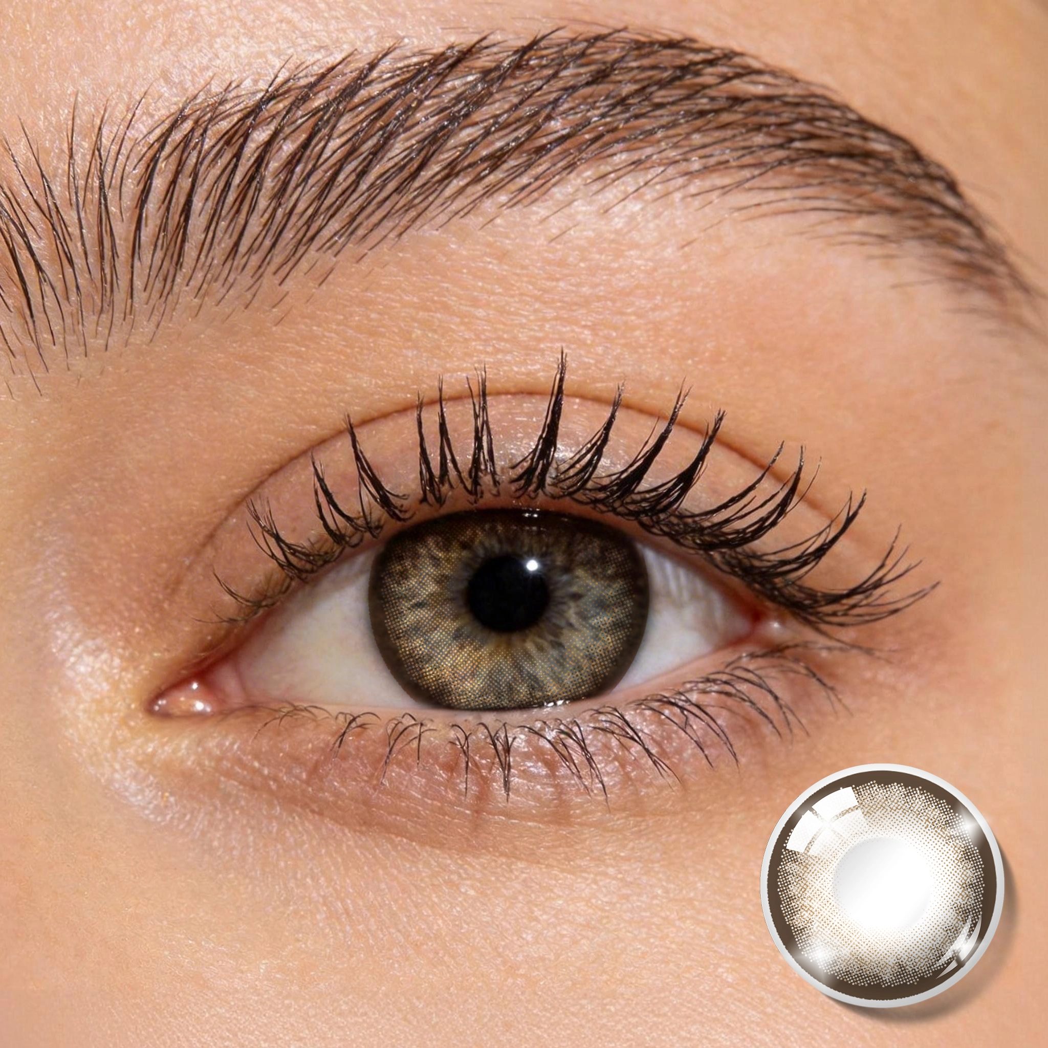 BONVIRO Toffee Brown Colored Contact Lenses – Warm Sun-Kissed Brown Contacts for Dark Eyes | 6 Months Wear