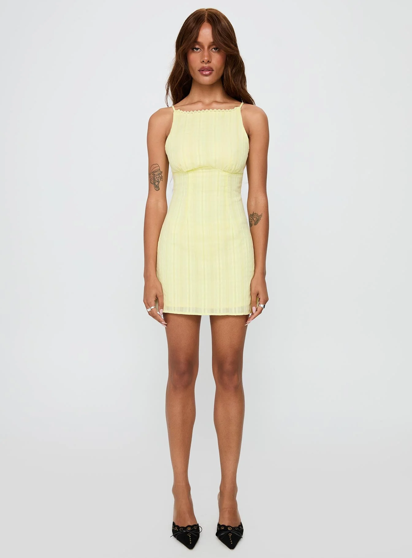 I Know Places Mini Dress Lemon