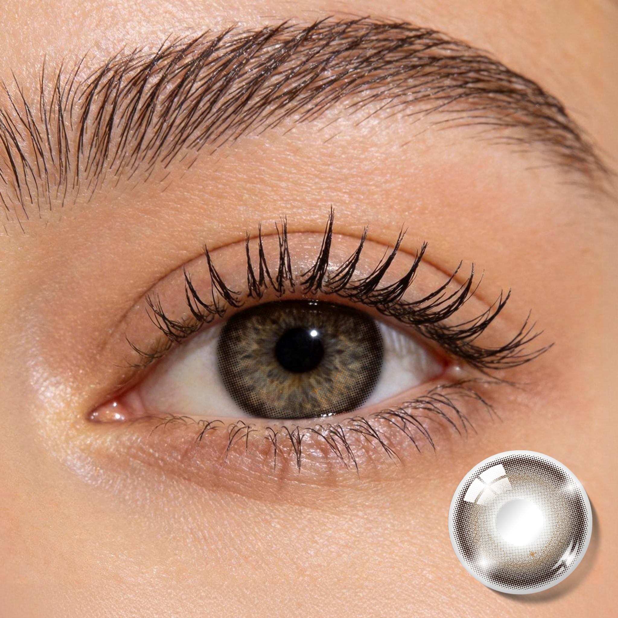 BONVIRO Sprite Glow Colored Contacts – Radiant Hazel Green Lenses for Dark Eyes | 6 Months Wear