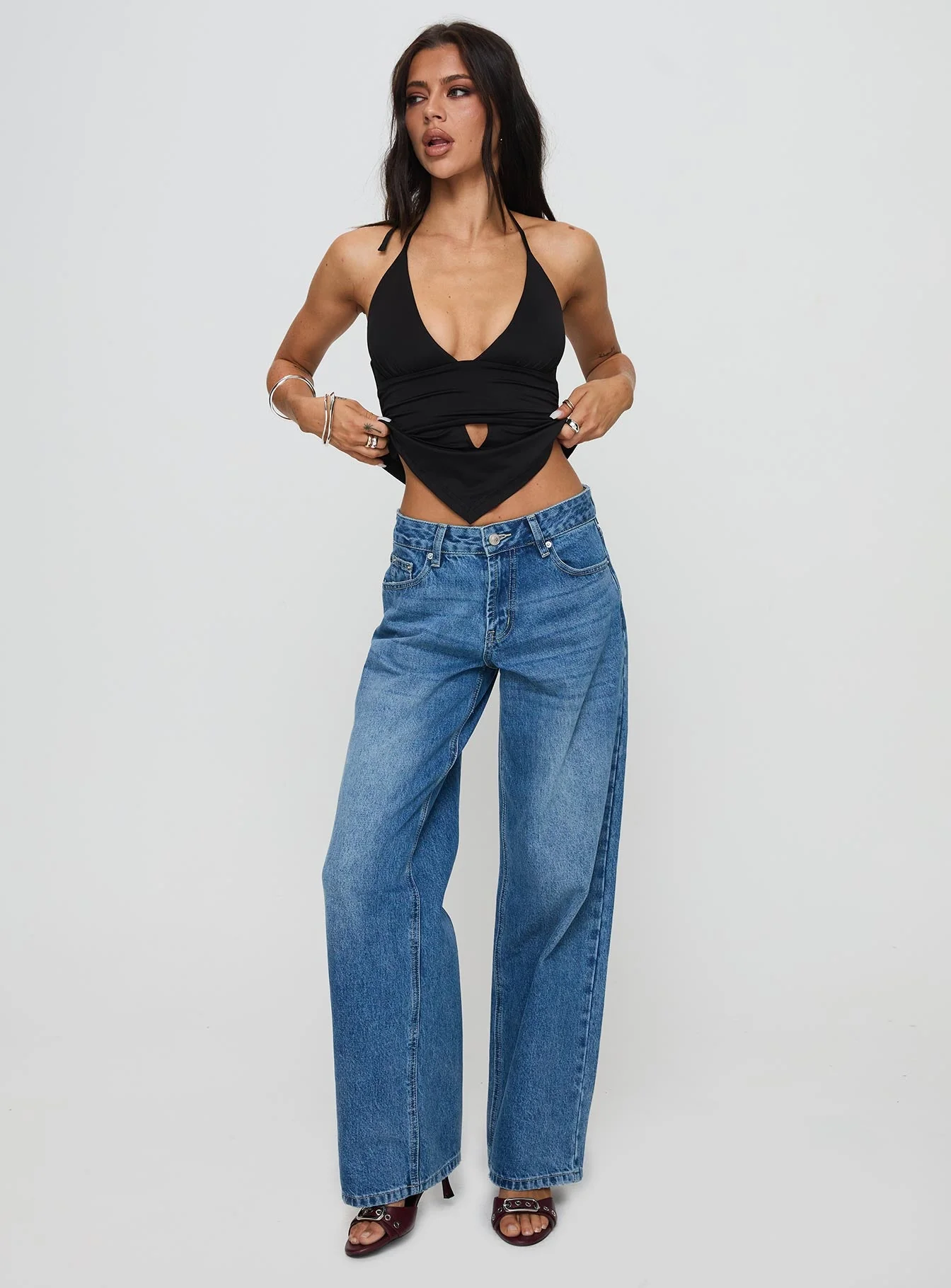 Serenitia Mid Rise Relaxed Jeans Mid Blue Wash Tall