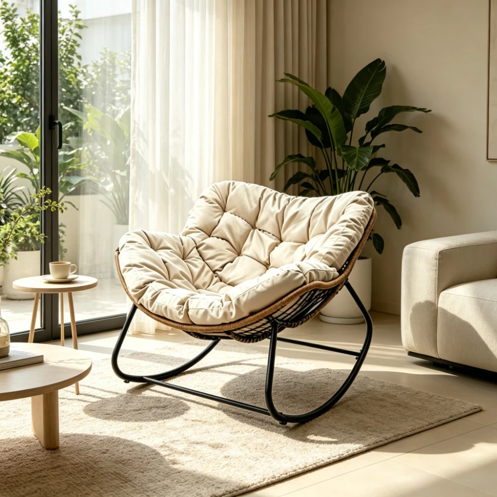 Bird's Nest Rocking Chair: Full-Body Stress Relief Chair for Indoor, Balcony & Patio Relaxation