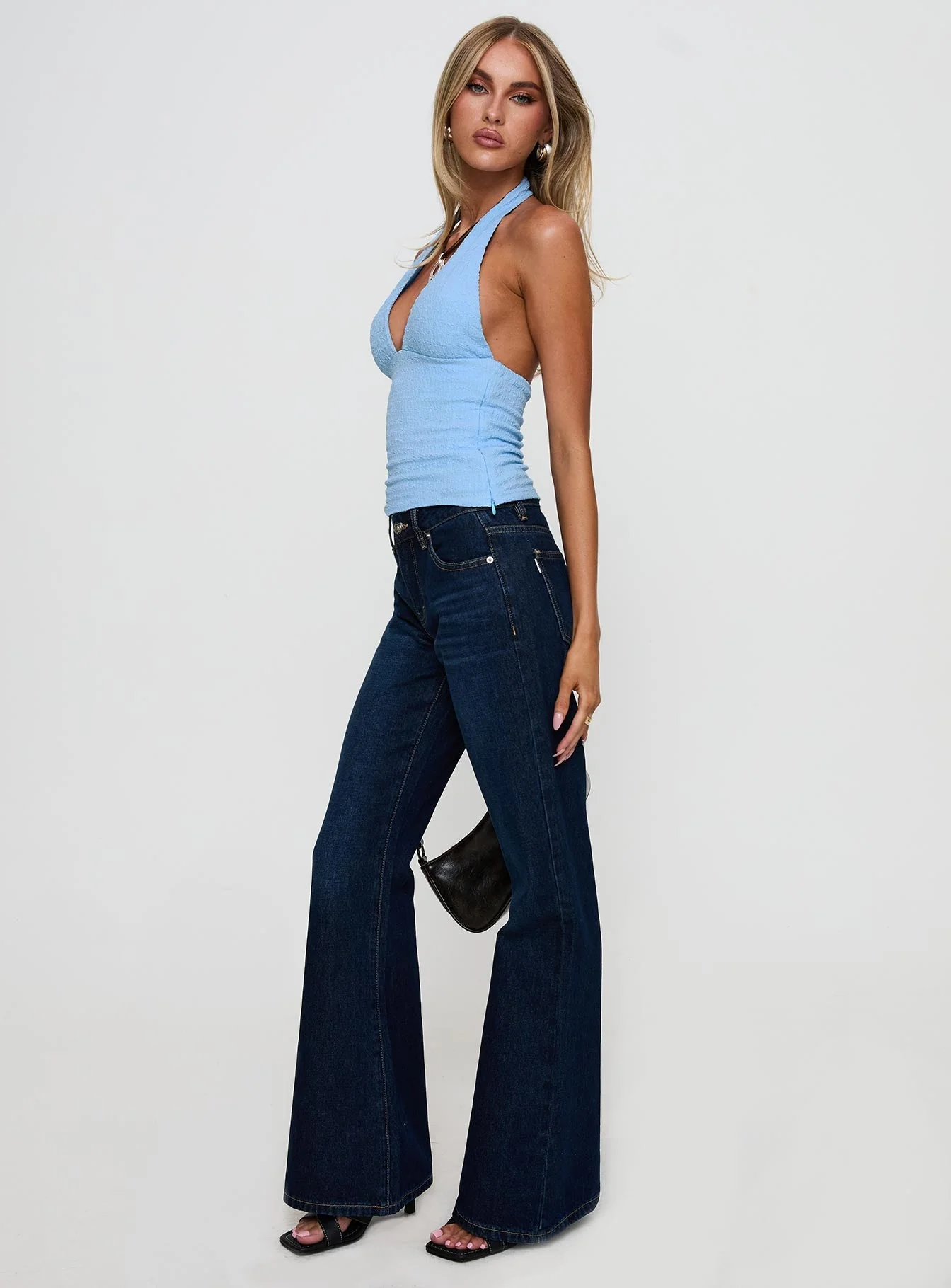 Rearview Low Rise Jeans Dark Blue