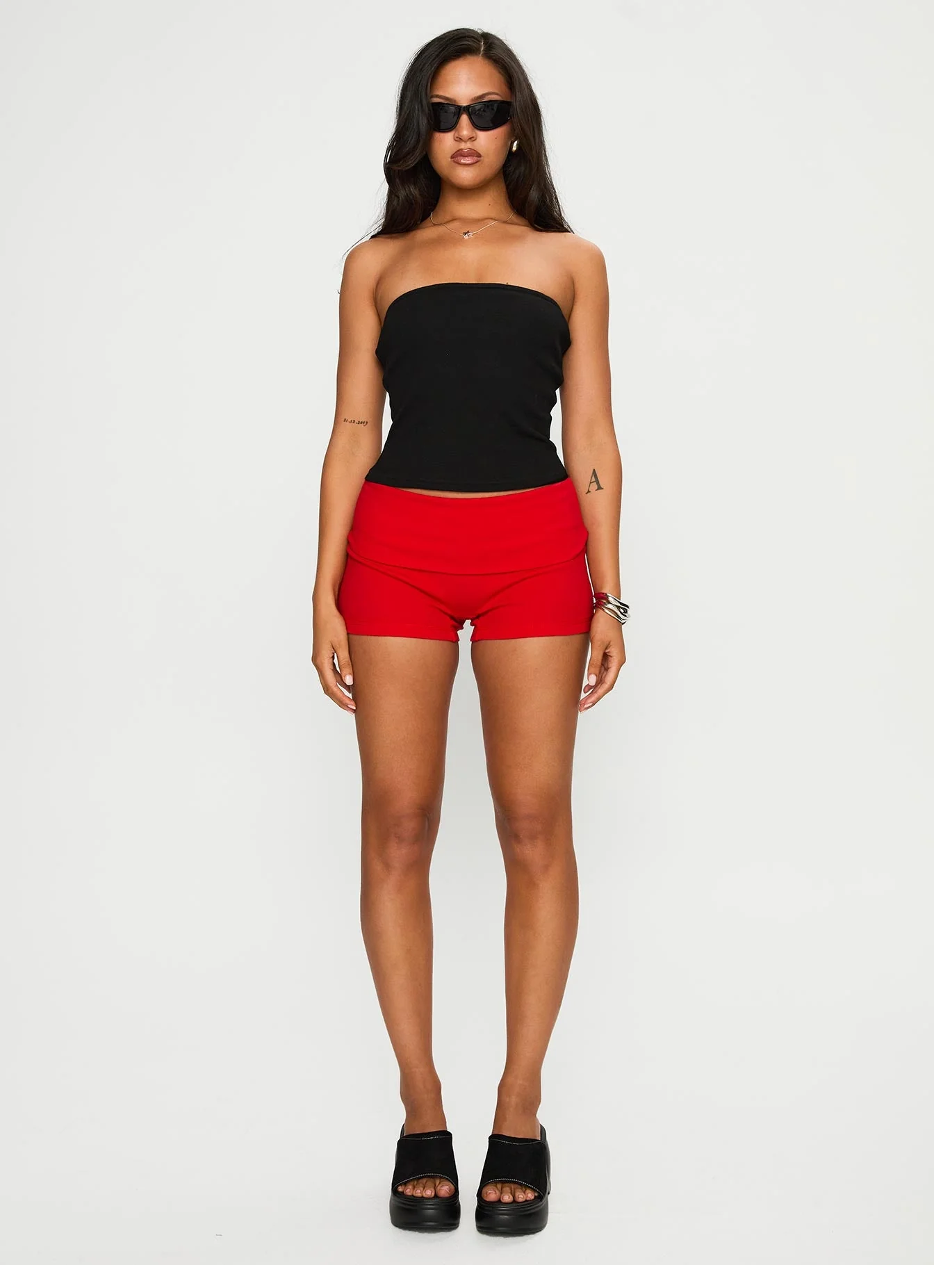 Baseline Strapless Rib Top Black