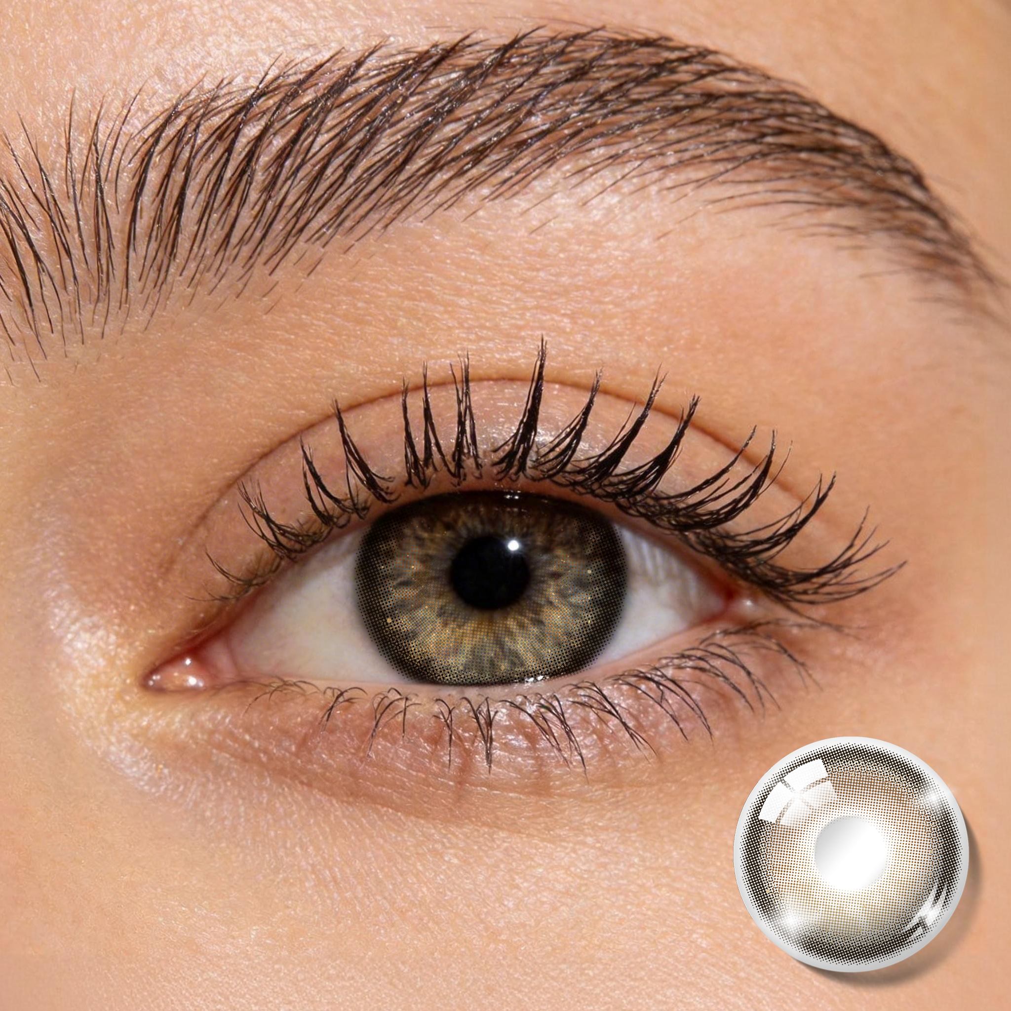 BONVIRO Horizon Dusk Colored Contacts – Soft Grayish Brown Lenses for Dark Eyes | 6 Months Wear