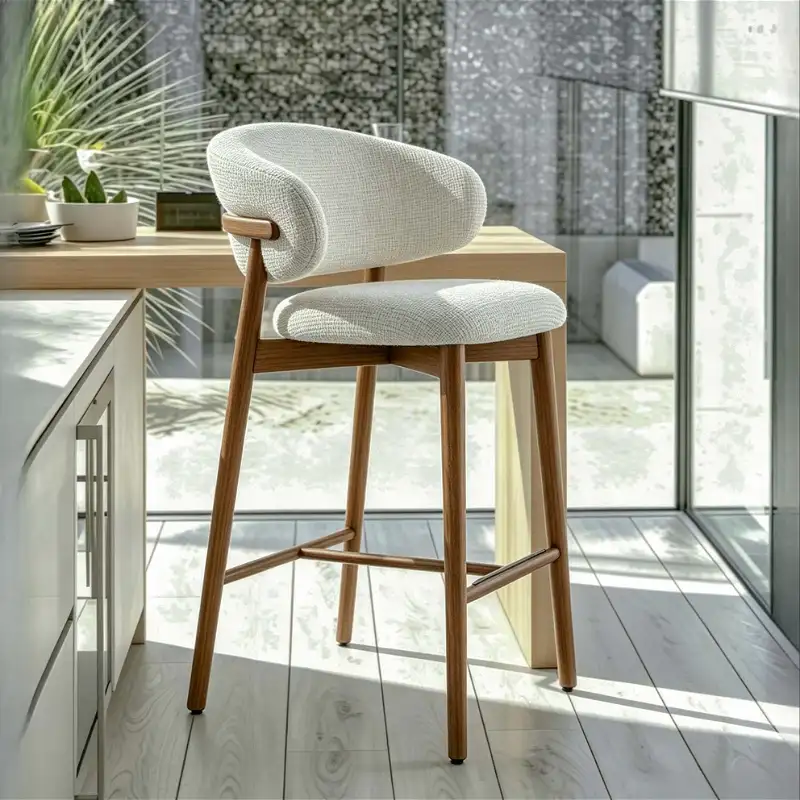 Solid Wood Linen Bar Chair