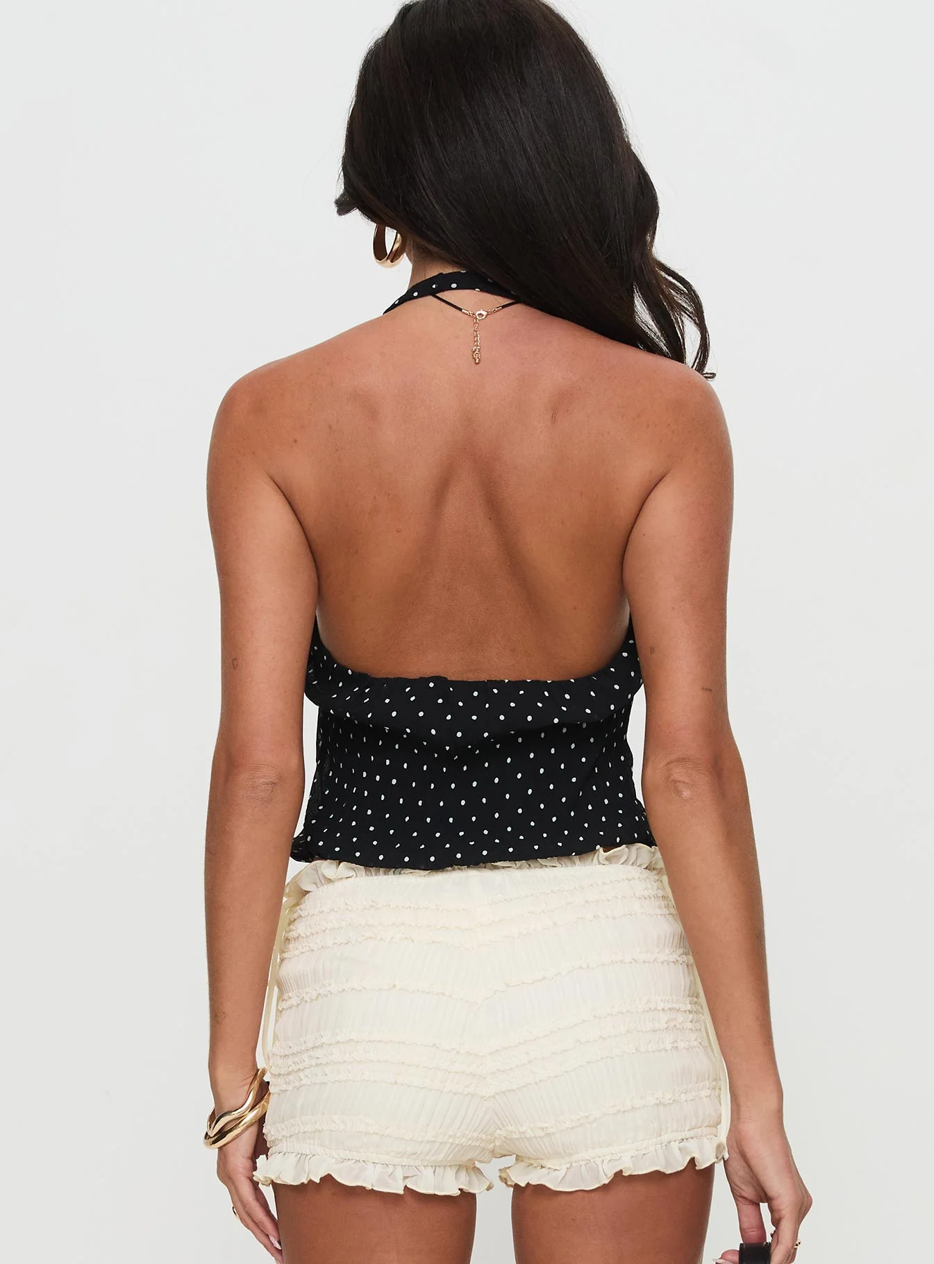 Brat Halter Top Onyx Polka