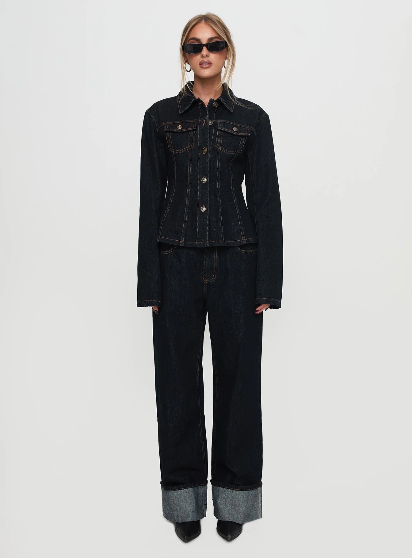 Top Model Cuffed Jean Dark Denim