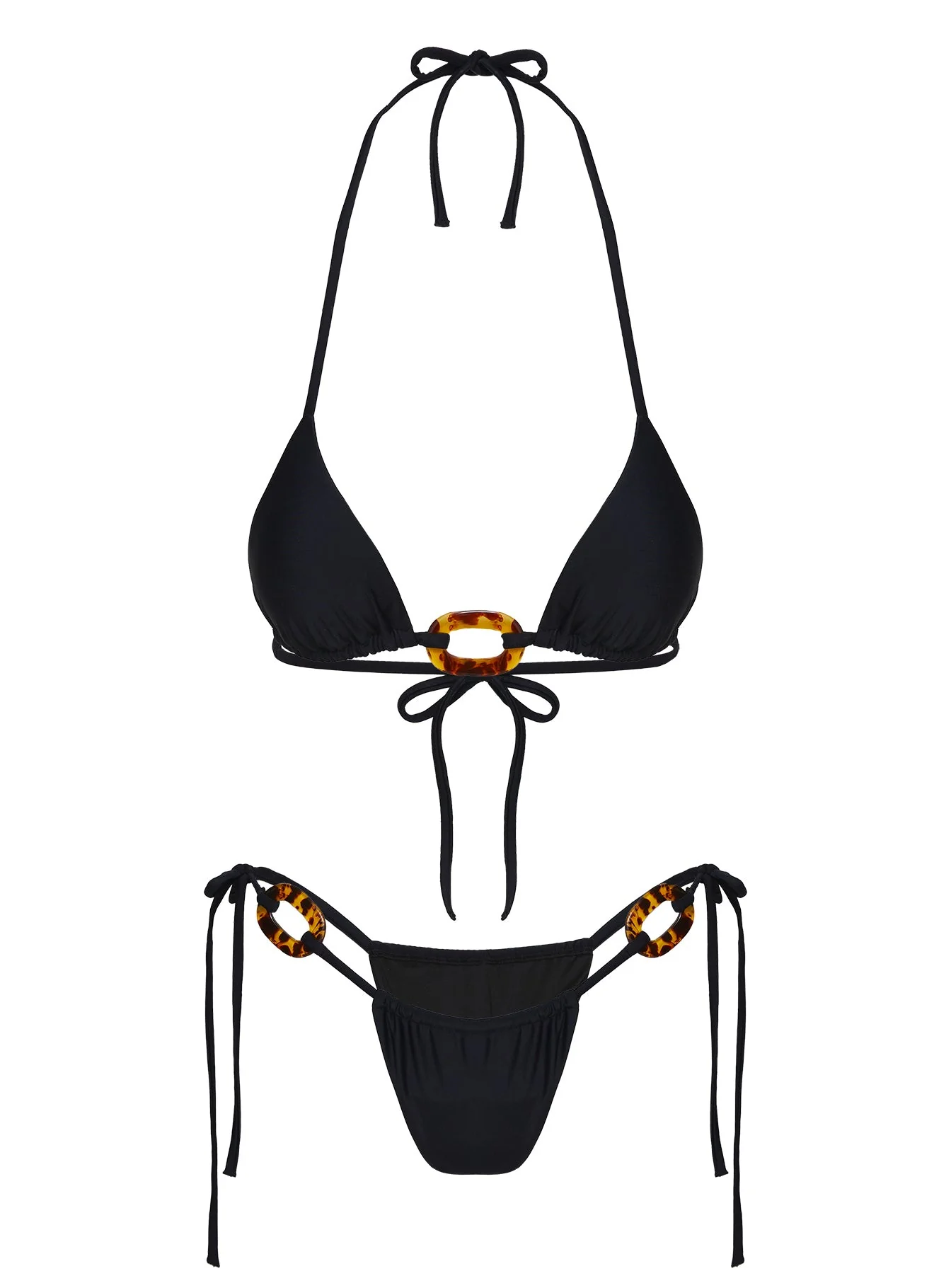 Jenner Tie Side Bikini Bottoms Black