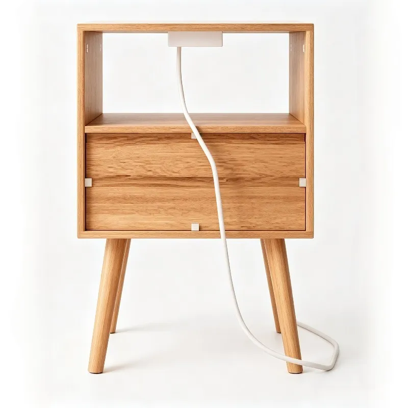 Bedside table with a power outlet(15.7