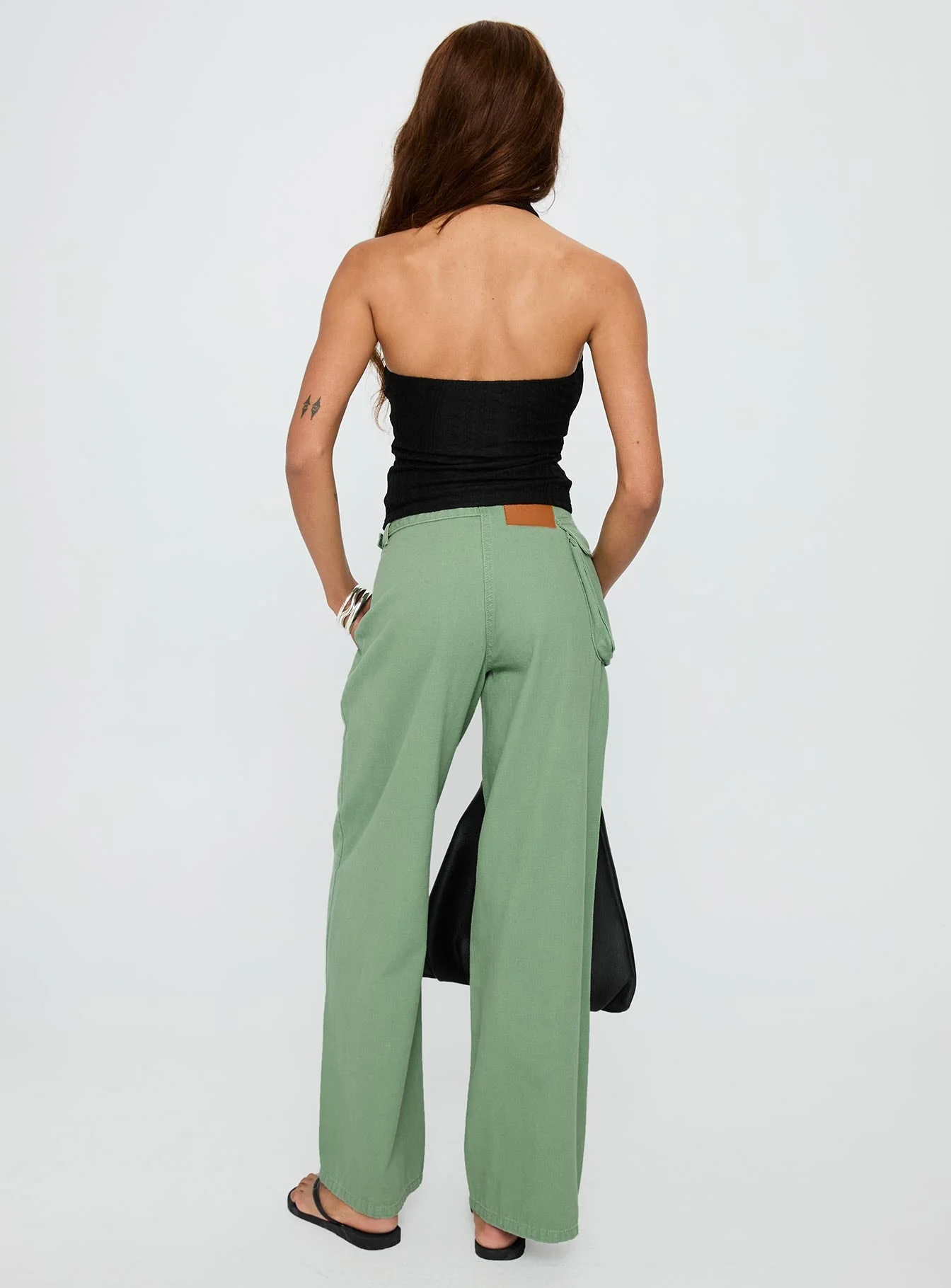 Mercadi Cargo Straight Leg Jeans Green