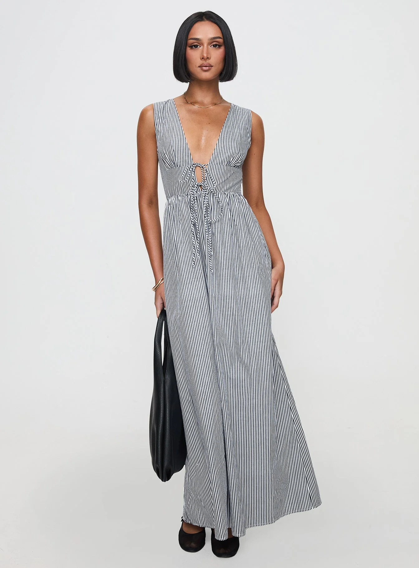 Pokey Maxi Dress Black / White Stripe