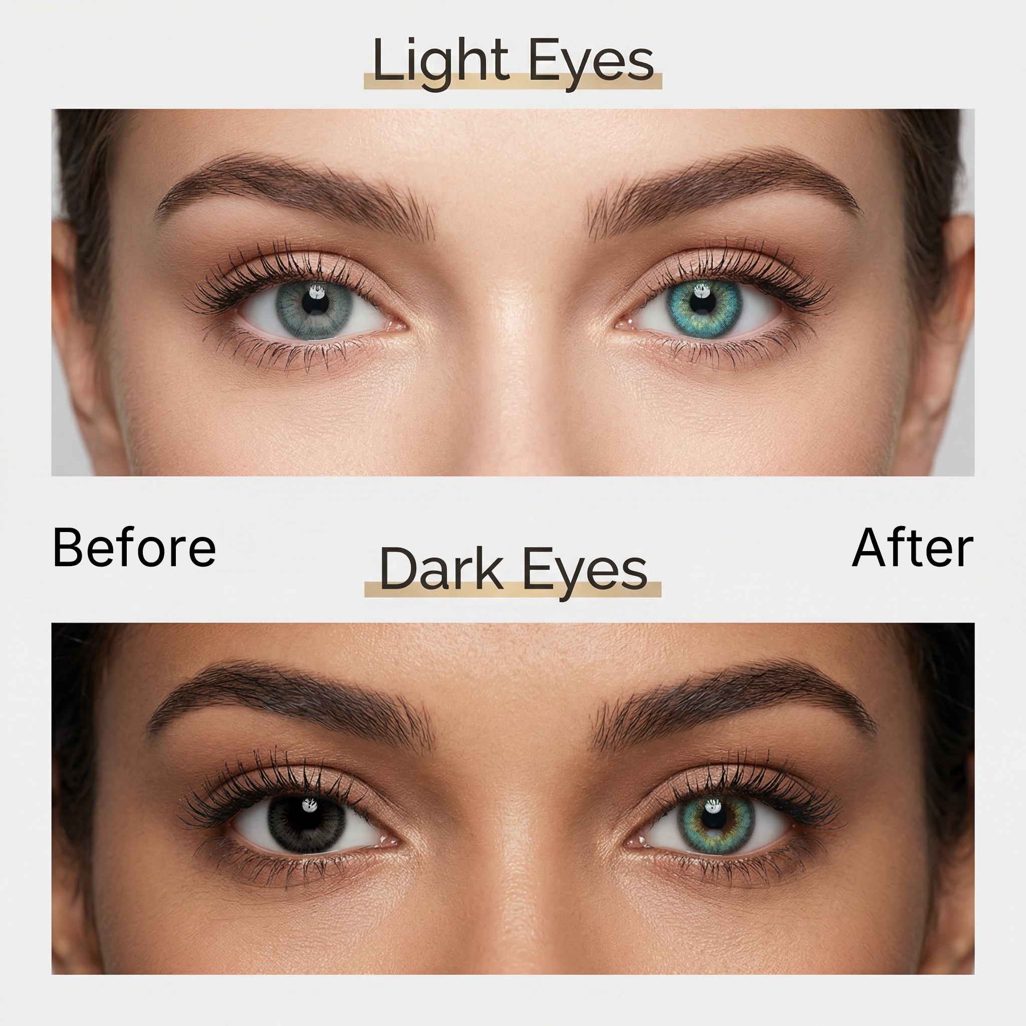 BONVIRO Starry Azure Colored Contacts – Vibrant Blue Green Lenses for Dark Eyes | 6 Months Wear