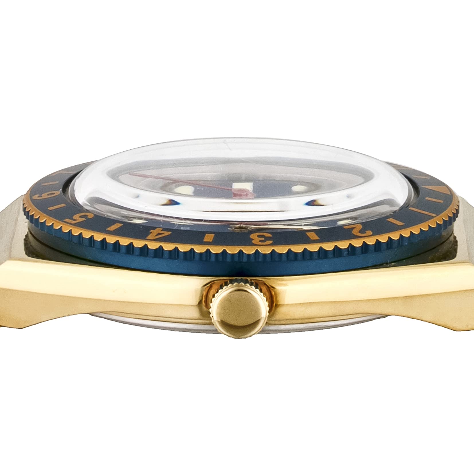 Vintage Gold Blue Diver Quartz Watch