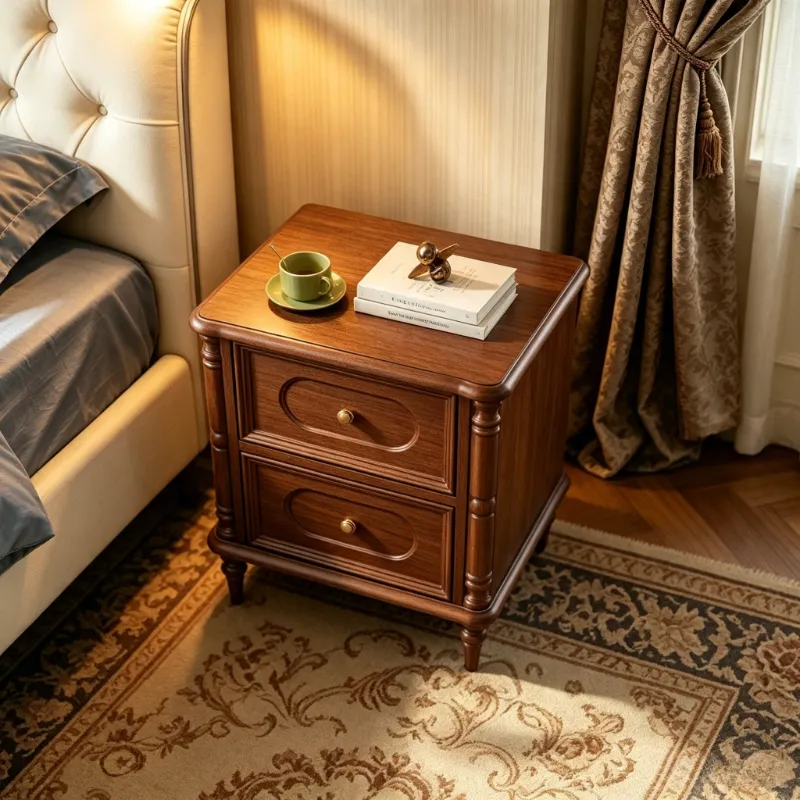 Carved panel bedside table(19.69