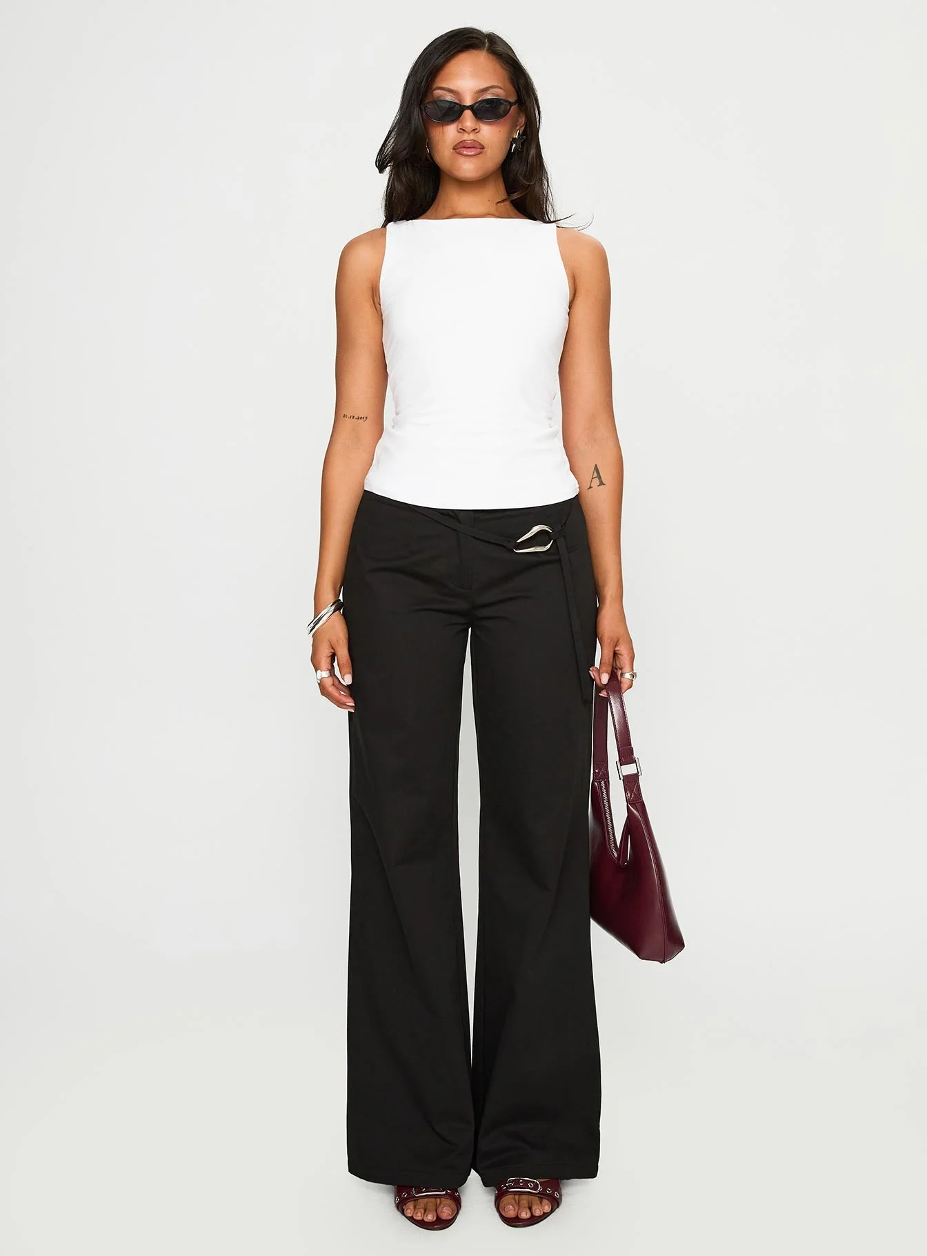 Lose Your Number High Neck Top White