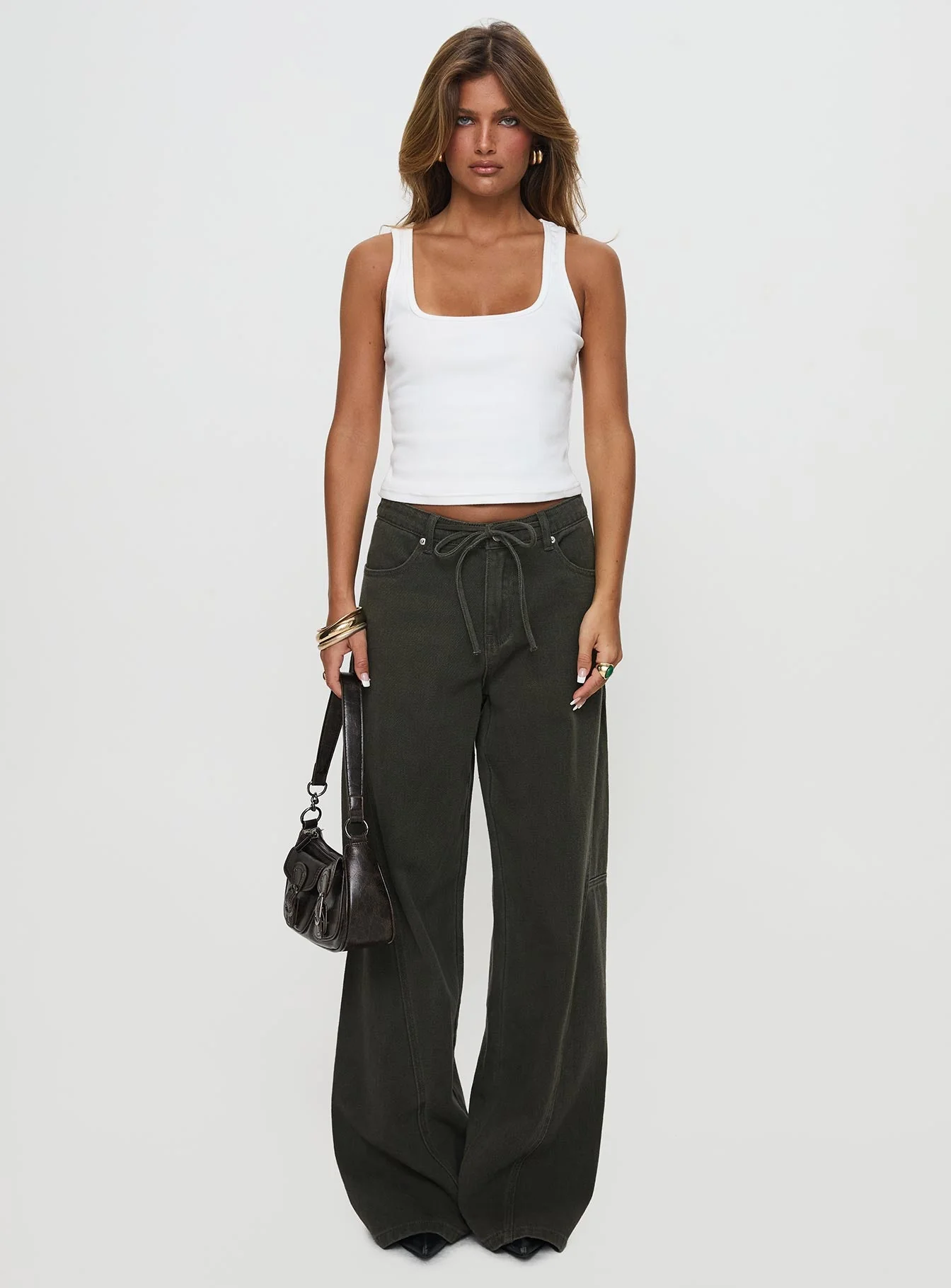 Bruiser Tie Waist Jeans Green Petite