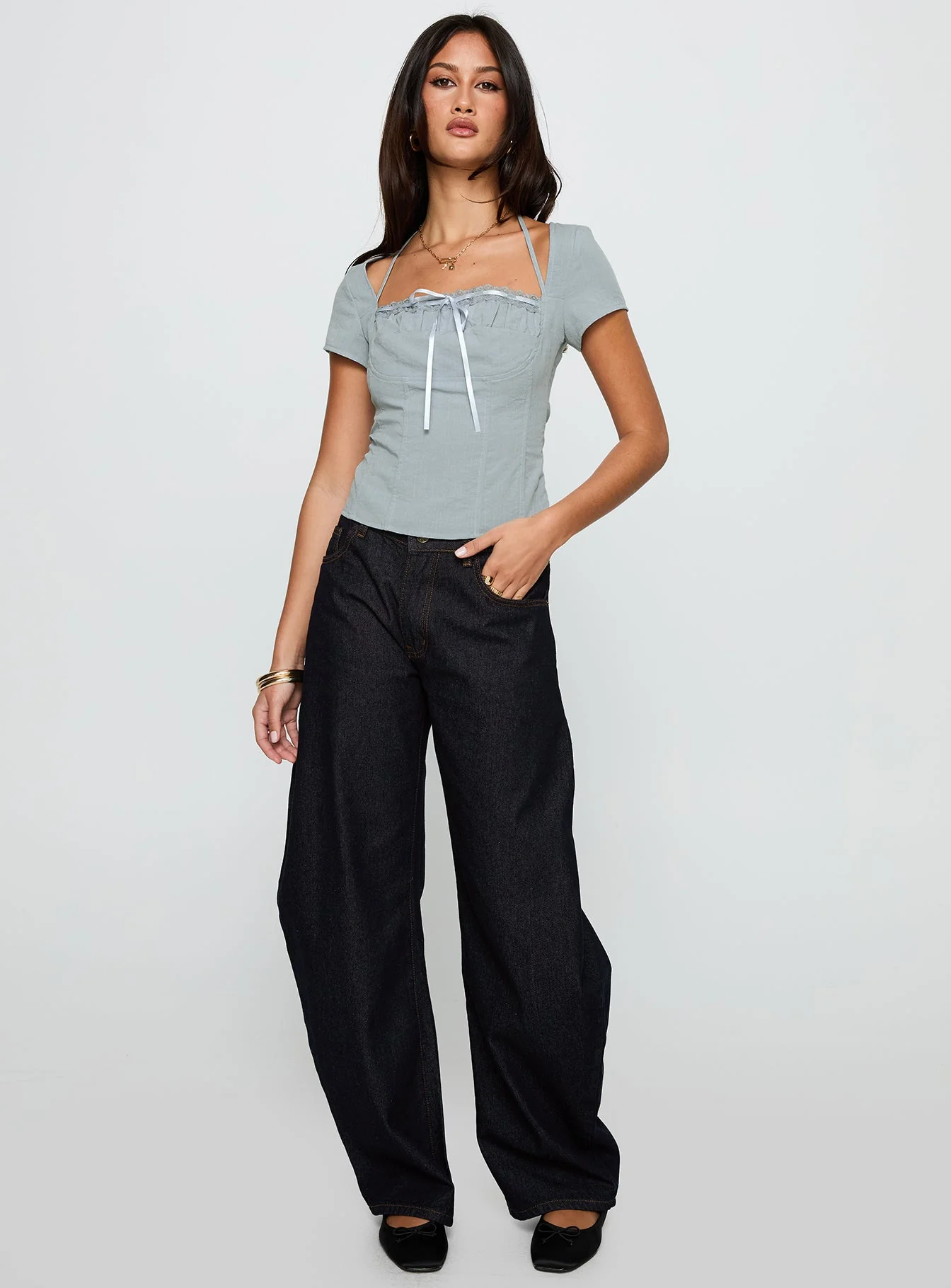 Trynia Short Sleeve Top Blue