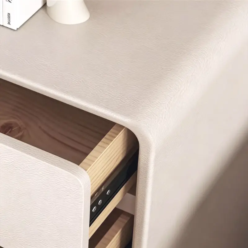 Leather solid wood nightstand( 21.65