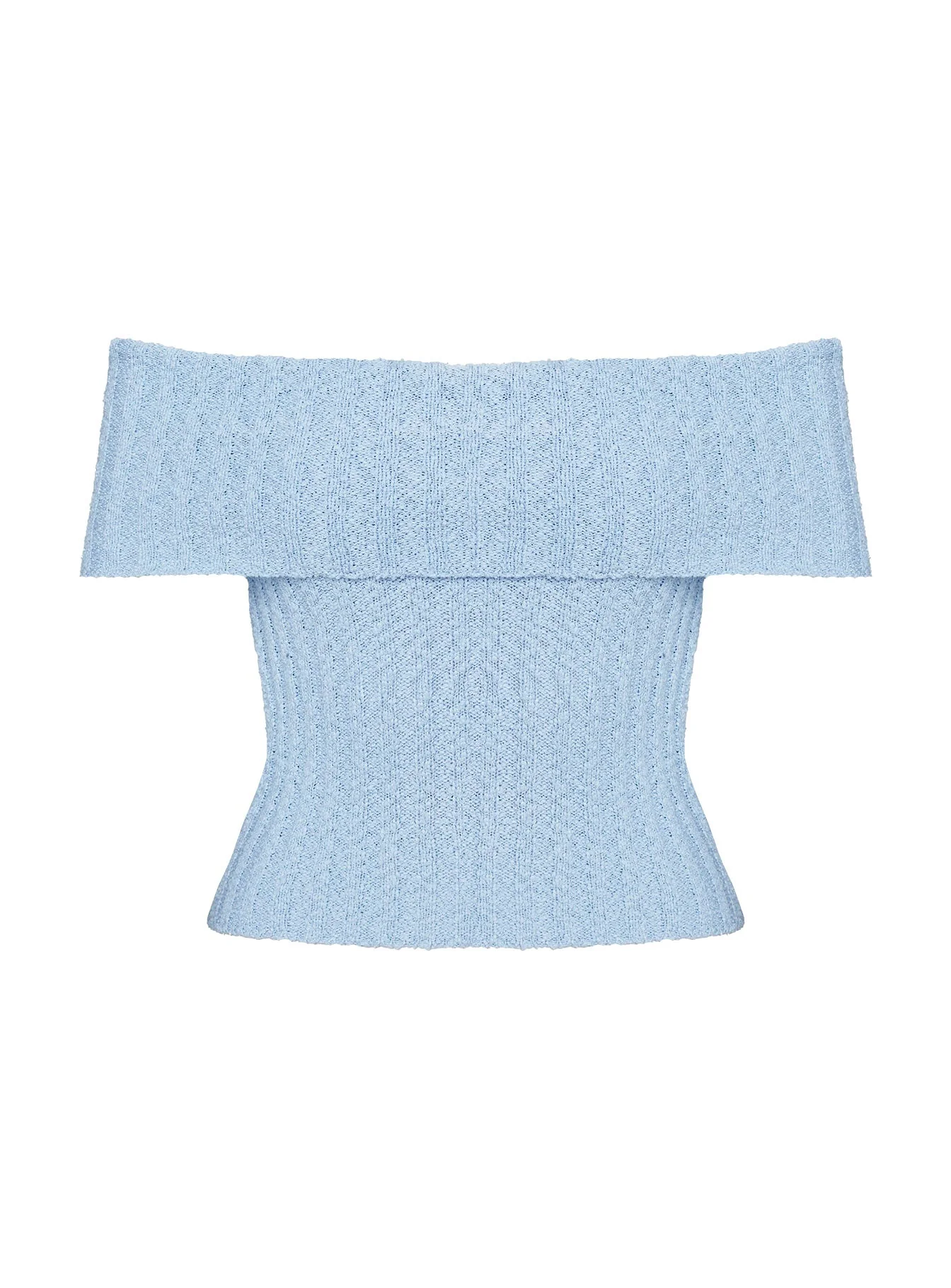 Murmur Off Shoulder Top Blue