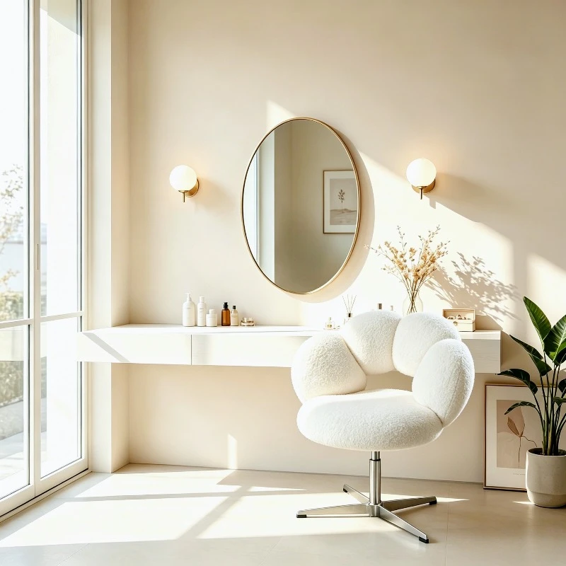 Cat Paw Plush Makeup Chair