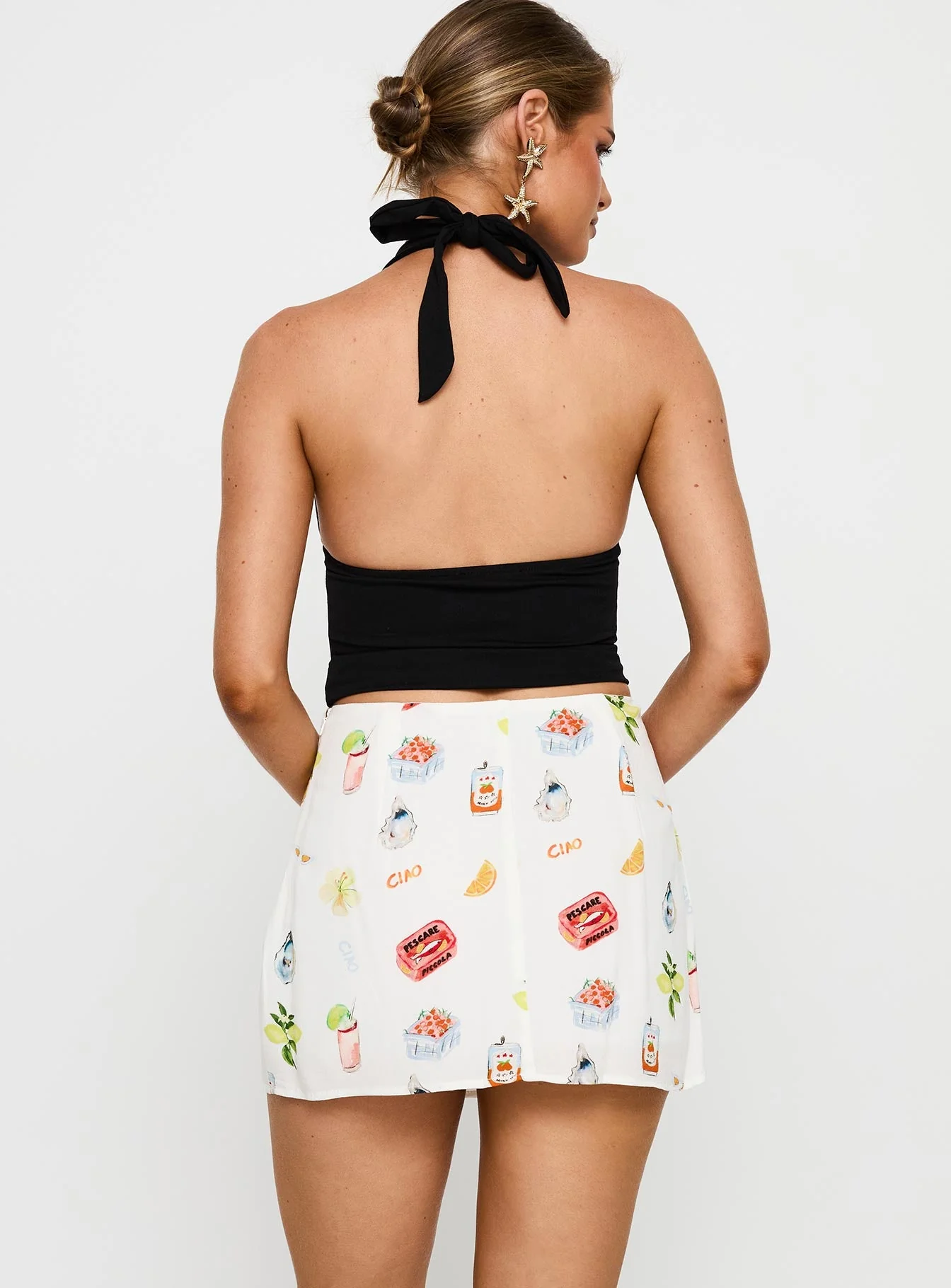 Caraliia Mini Skirt White / Multi