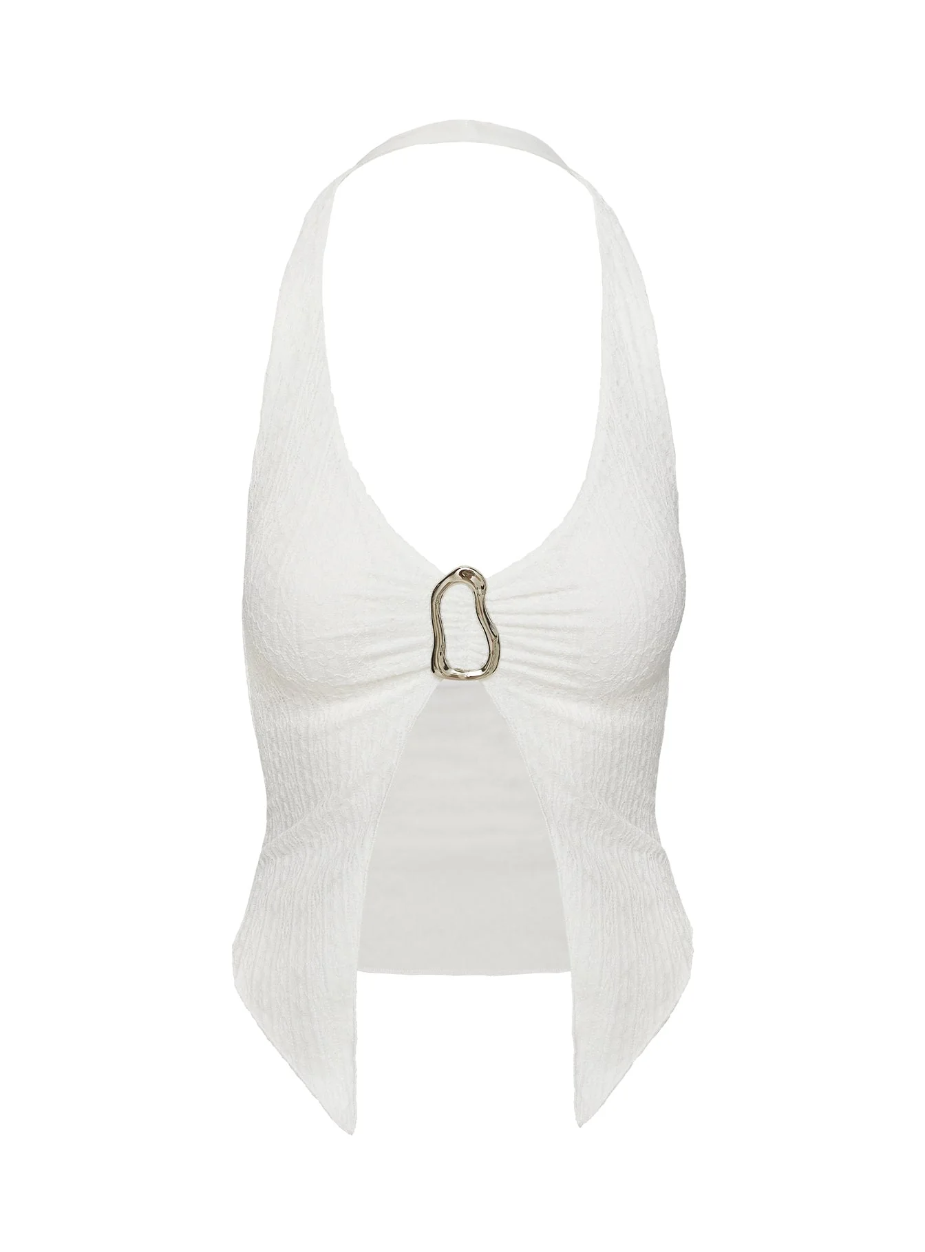 Moderna Halter Lace Top White