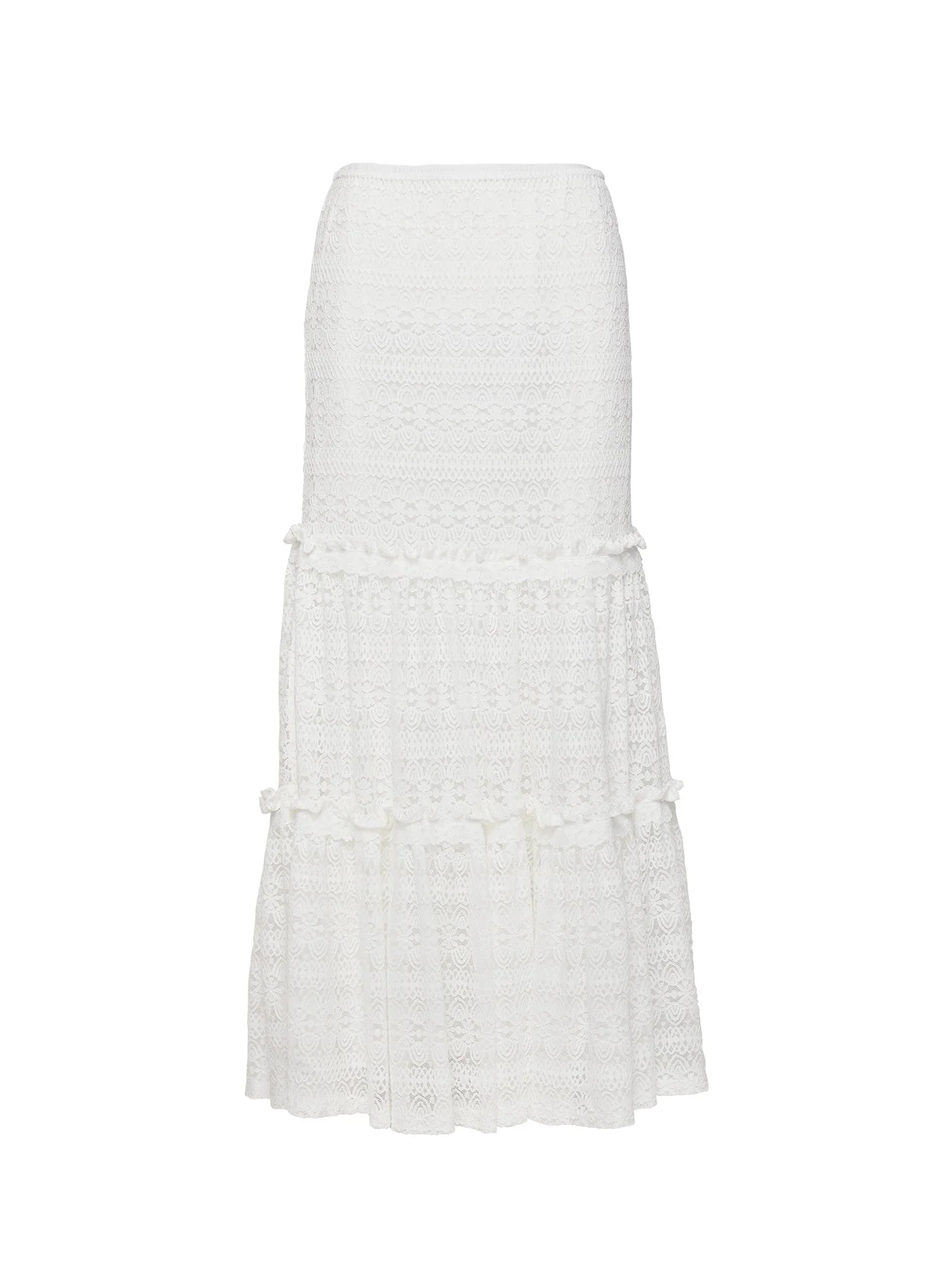 Buttacupe Lace Maxi Skirt White