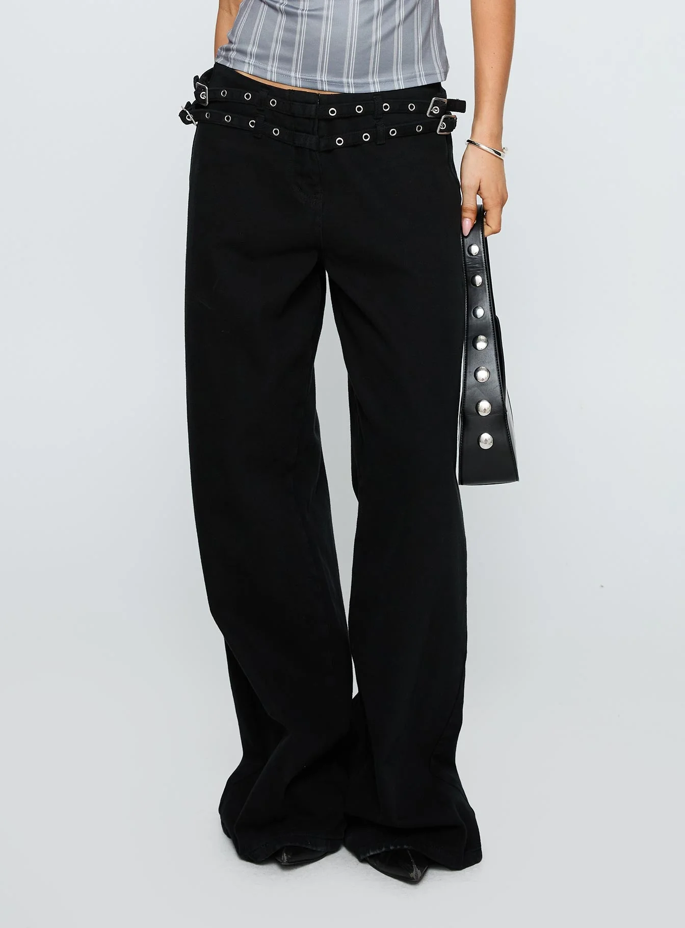 Baccarat Belted Denim Pant Black