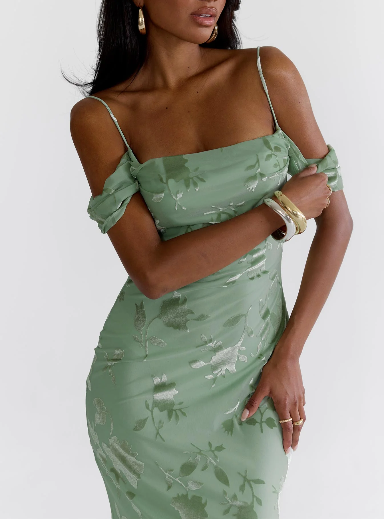 Green Gables Burnout Maxi Dress Sage