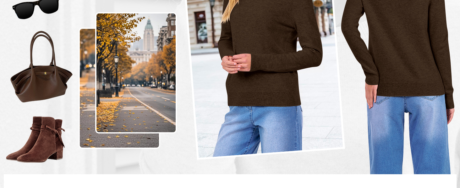 ANRABESS Womens 100% Wool Sweaters Cashmere Crewneck Long Sleeve Work Business Casual Basic Sweater