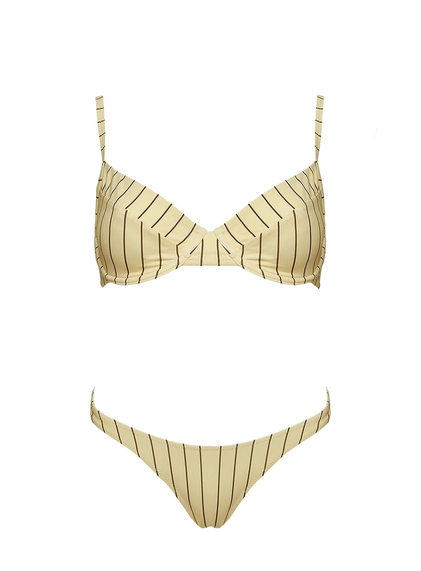 The Deep End Bikini Top Yellow Stripe