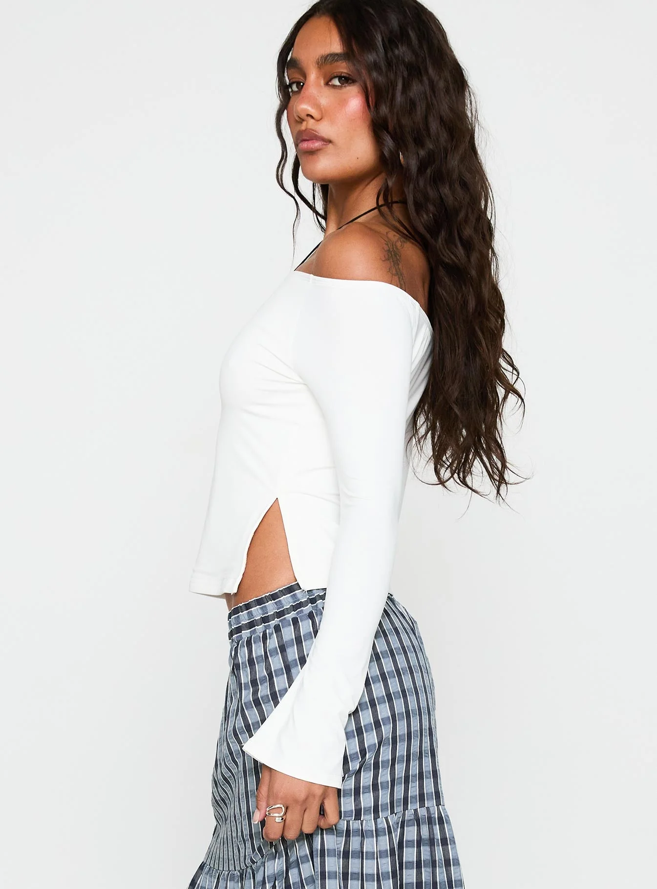 Maestro Off The Shoulder Top White