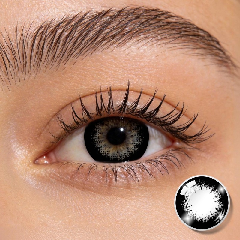 BONVIRO Noir Spark Black Colored Contact Lenses | Subtle Sparkle Black Design | 6 Months Wear