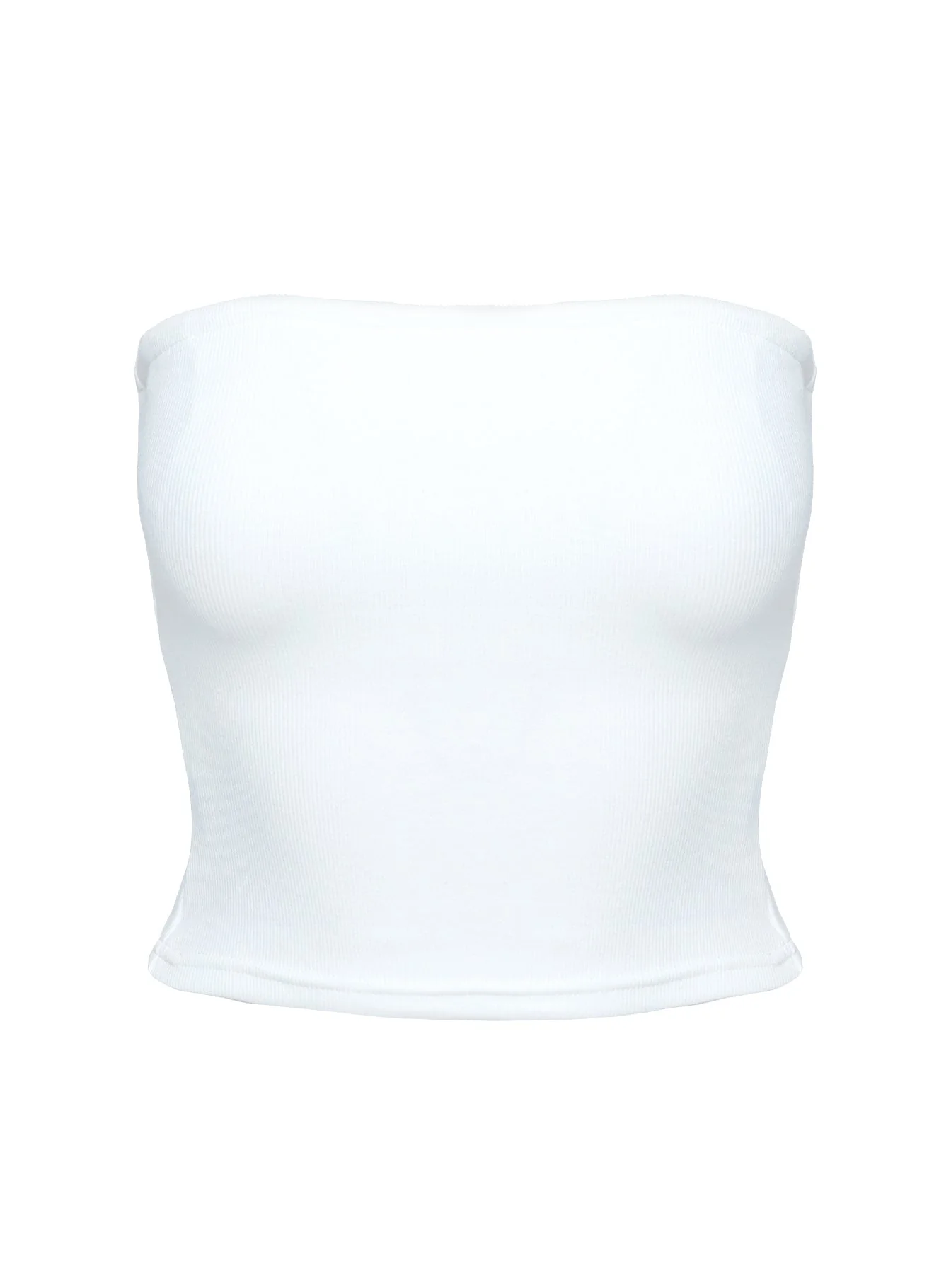Baseline Strapless Rib Top White