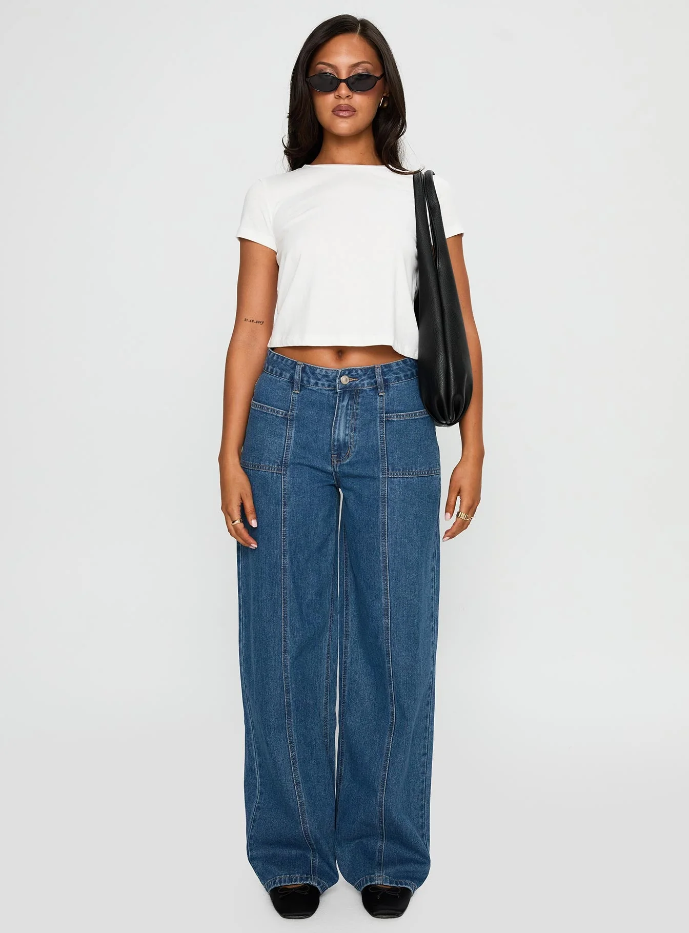 Taji Wide Leg Jeans Dark Blue